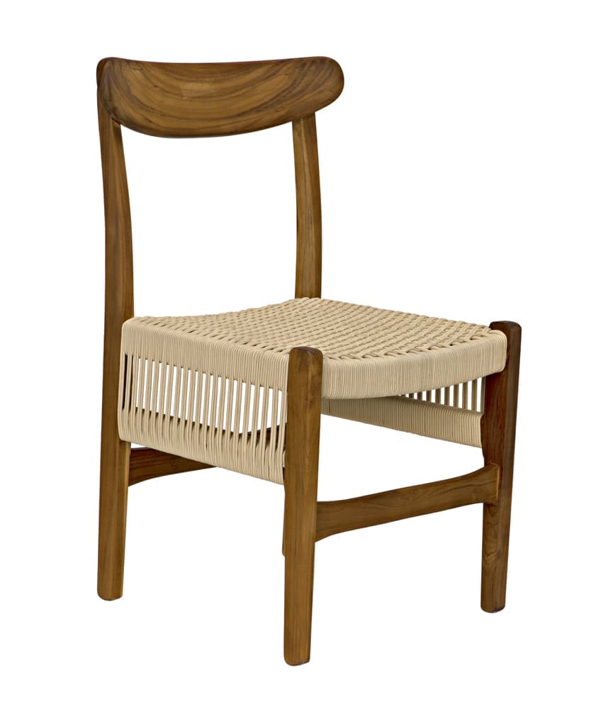 Shagira Chair, Teak with Woven Rope in Clear Coat Flat — Noir Furniture