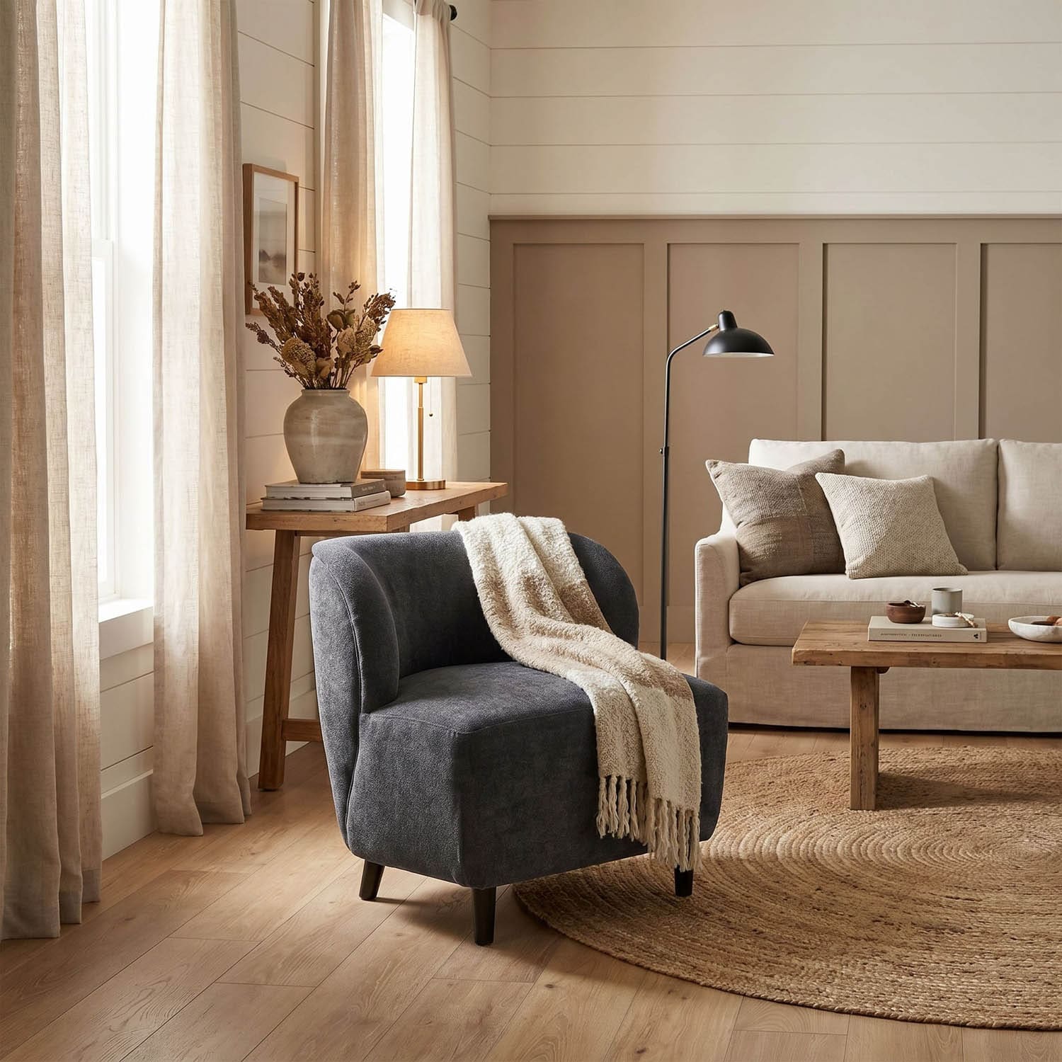 Laffont Chair w/ Grey Fabric