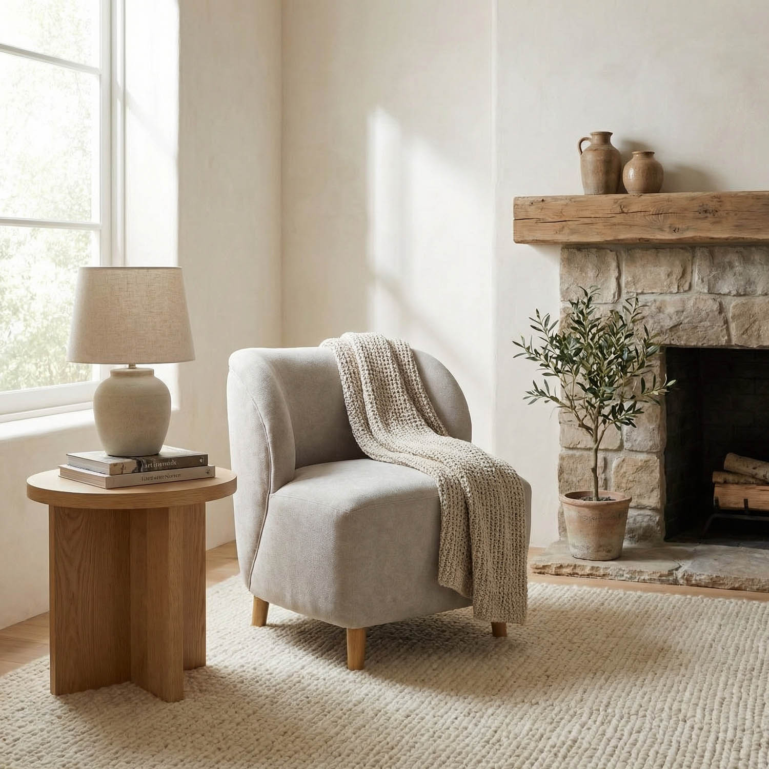 Laffont Chair w/ Wheat Fabric