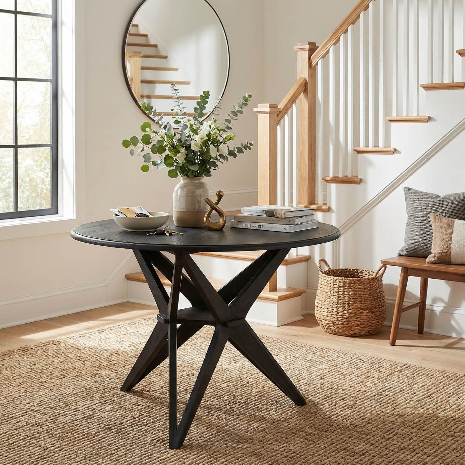 Victor Dining Table, Charcoal Black