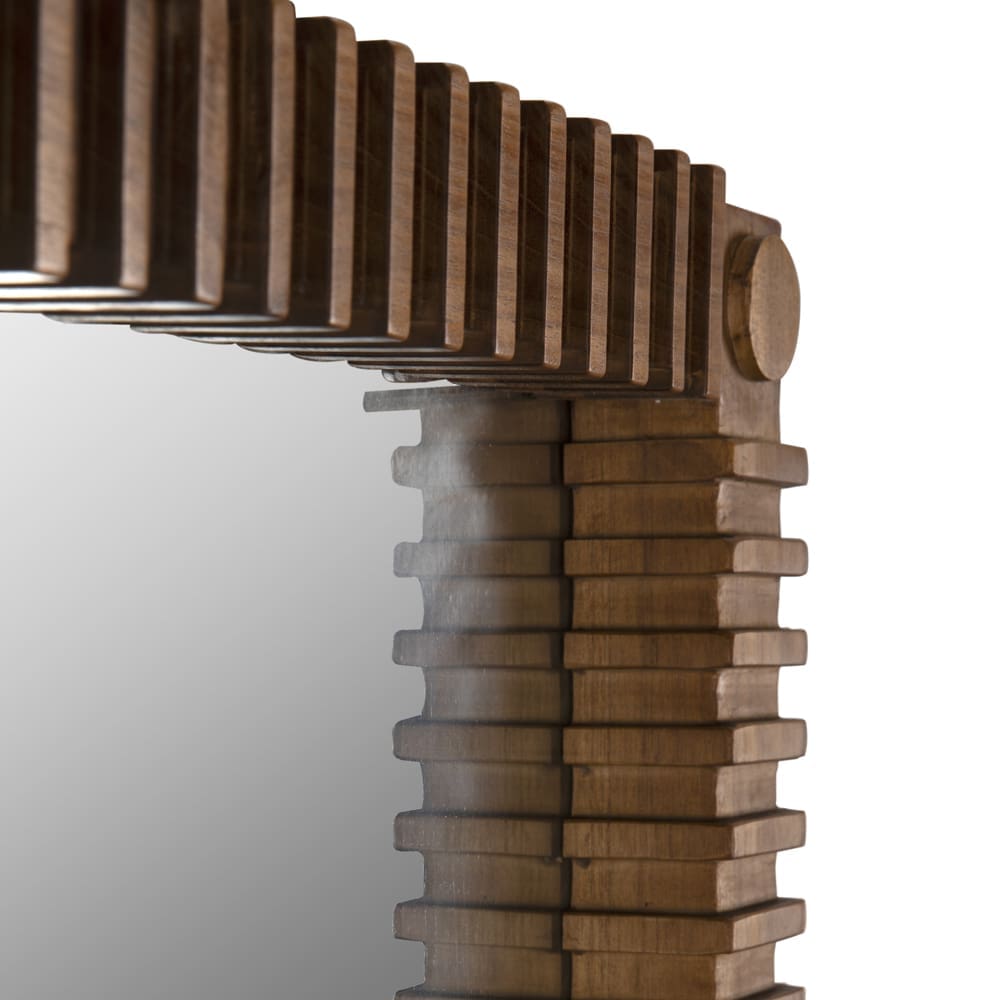 Rift Mirror, Teak in Clear Coat Flat — Noir Furniture