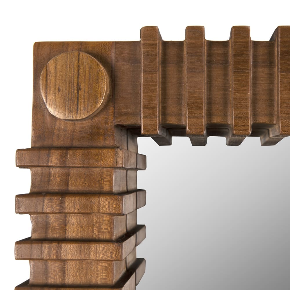 Rift Mirror, Teak in Clear Coat Flat — Noir Furniture