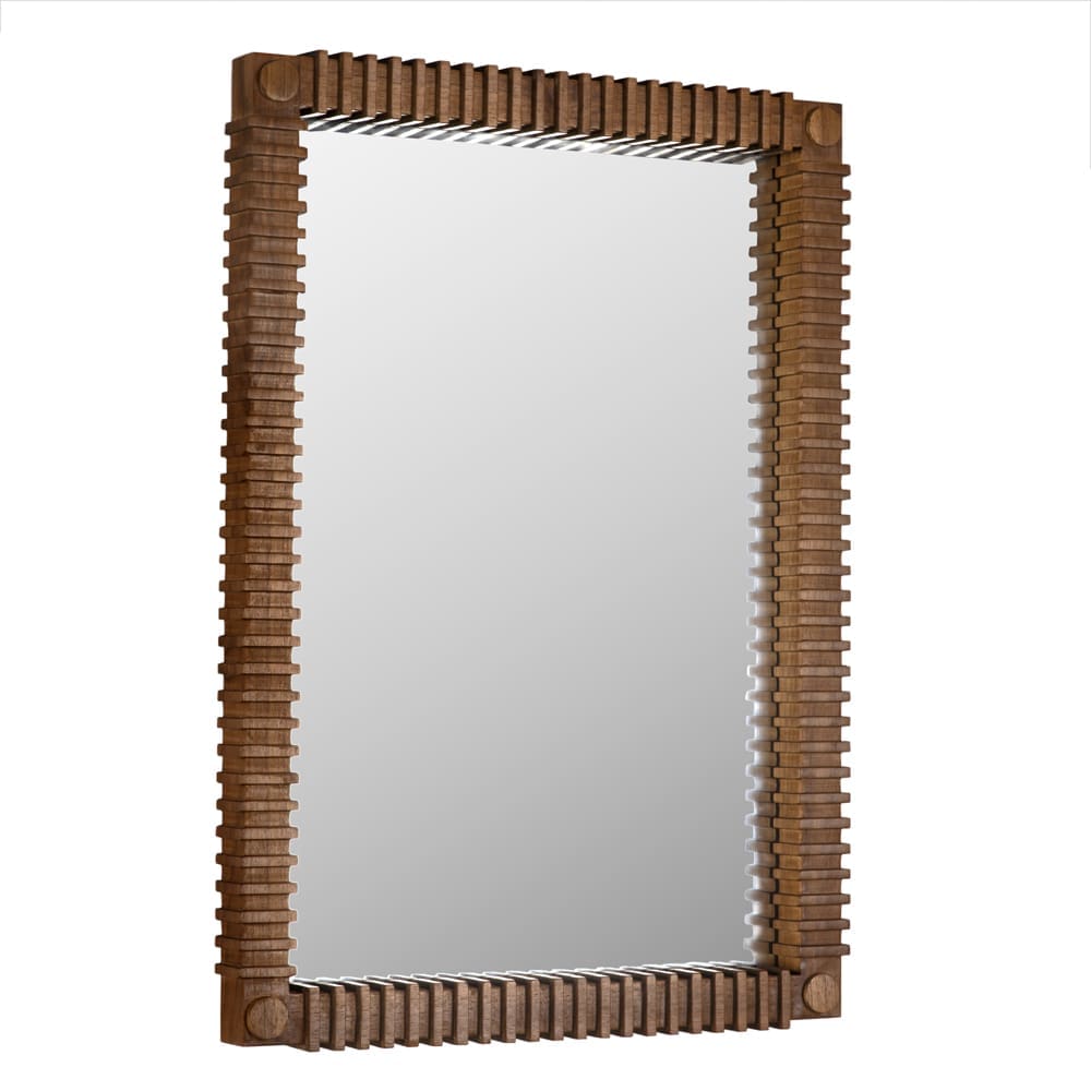 Rift Mirror, Teak in Clear Coat Flat — Noir Furniture