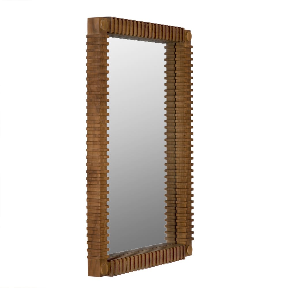 Rift Mirror, Teak in Clear Coat Flat — Noir Furniture