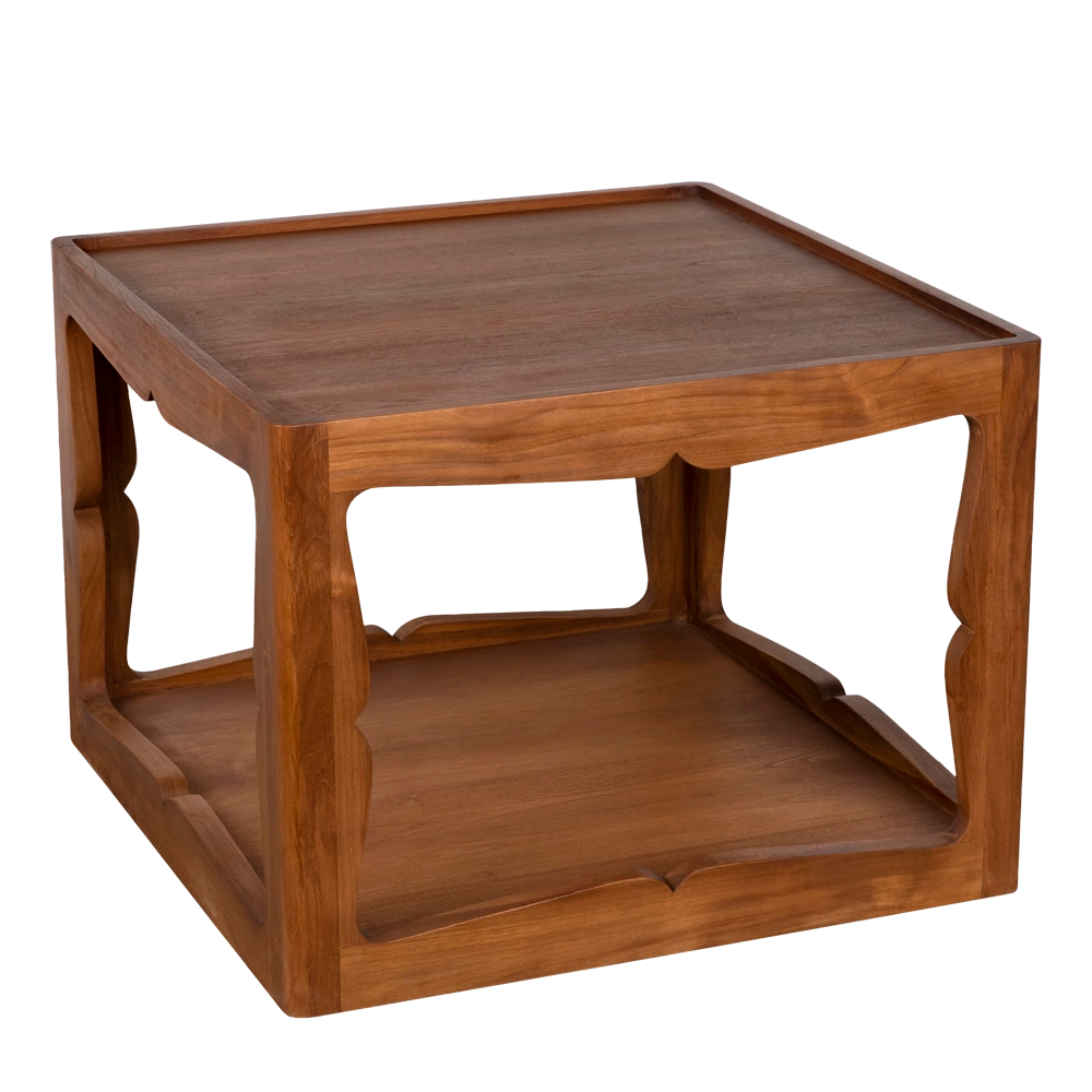 Kabbal Side Table, low in Clear Coat Flat — Noir Furniture