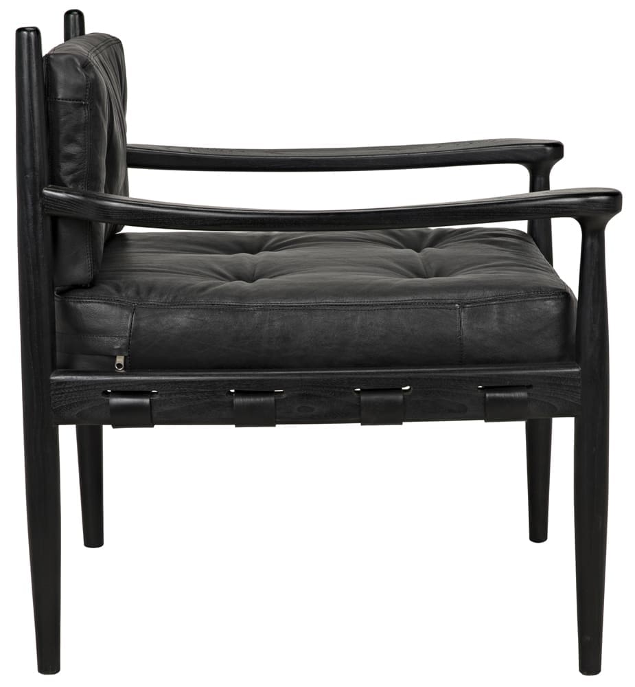 Fogel Lounge Chair, Charcoal Black in Charcoal Black — Noir Furniture