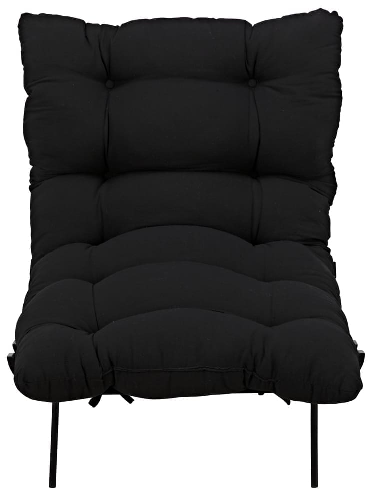 Hanzo Chair with Iron Legs, Charcoal Black in Charcoal Black — Noir Furniture