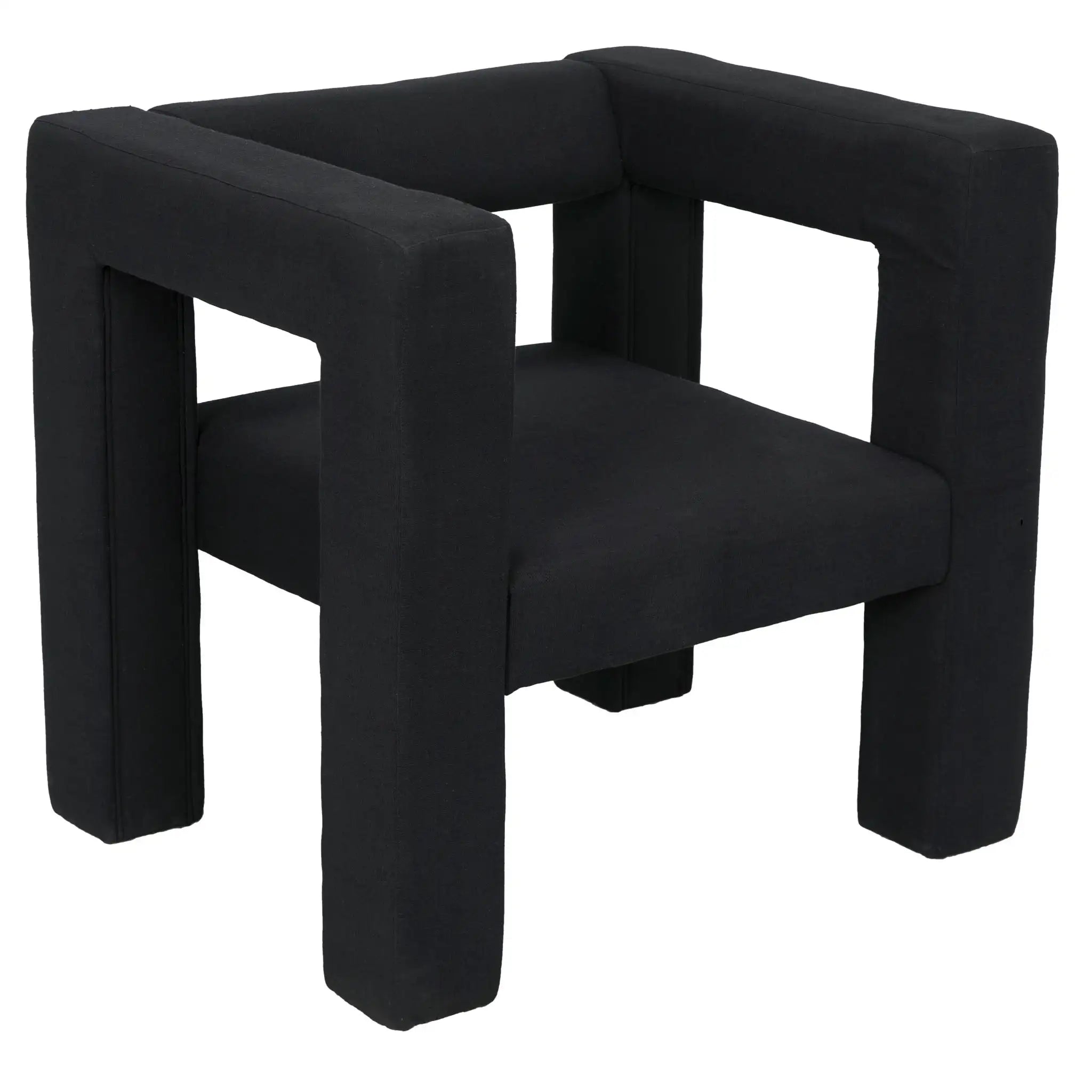 Felix Chair in FRF004 (Black Cotton) — Noir Furniture