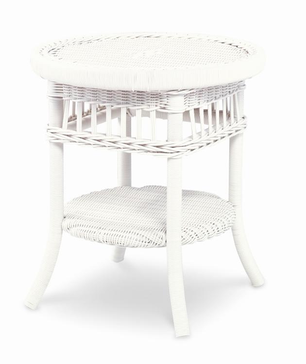Mainland Wicker Side Table W/ Tempered Glass – Side Tables by Century Furniture | Sutter & Vale