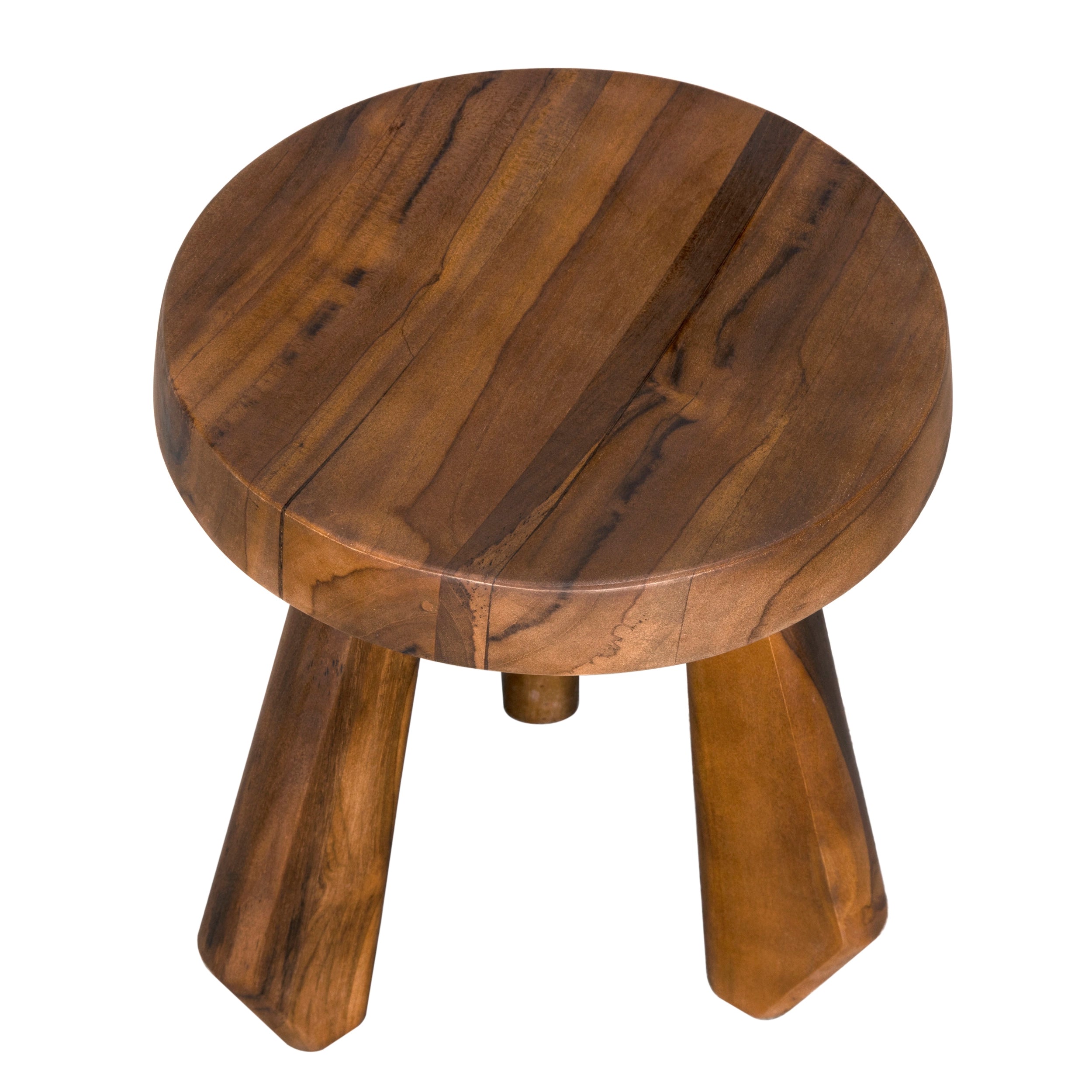 Priam Teak Stool in Clear Coat Semi-Gloss — Noir Furniture