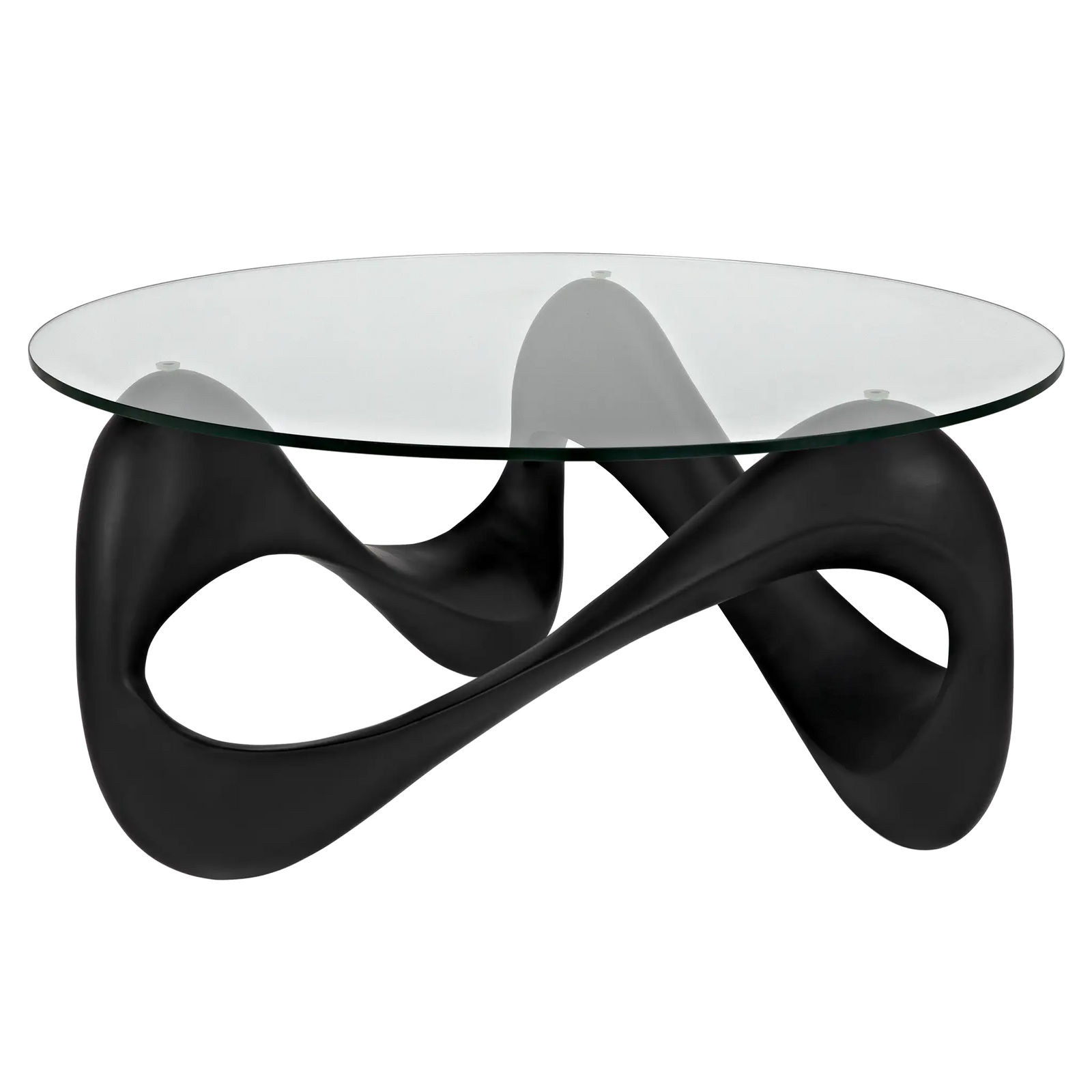 Orion Coffee Table, Black Resin Cement with Glass by Noir Furniture | Sutter & Vale