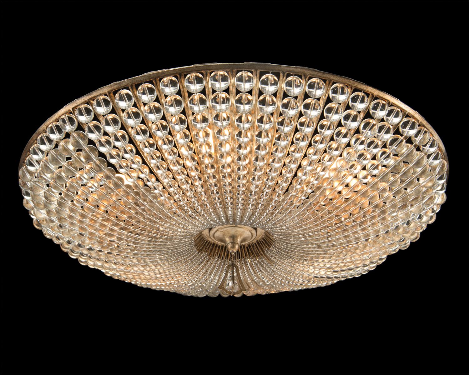 Beaded Crystal Six-Light Semi-Flush