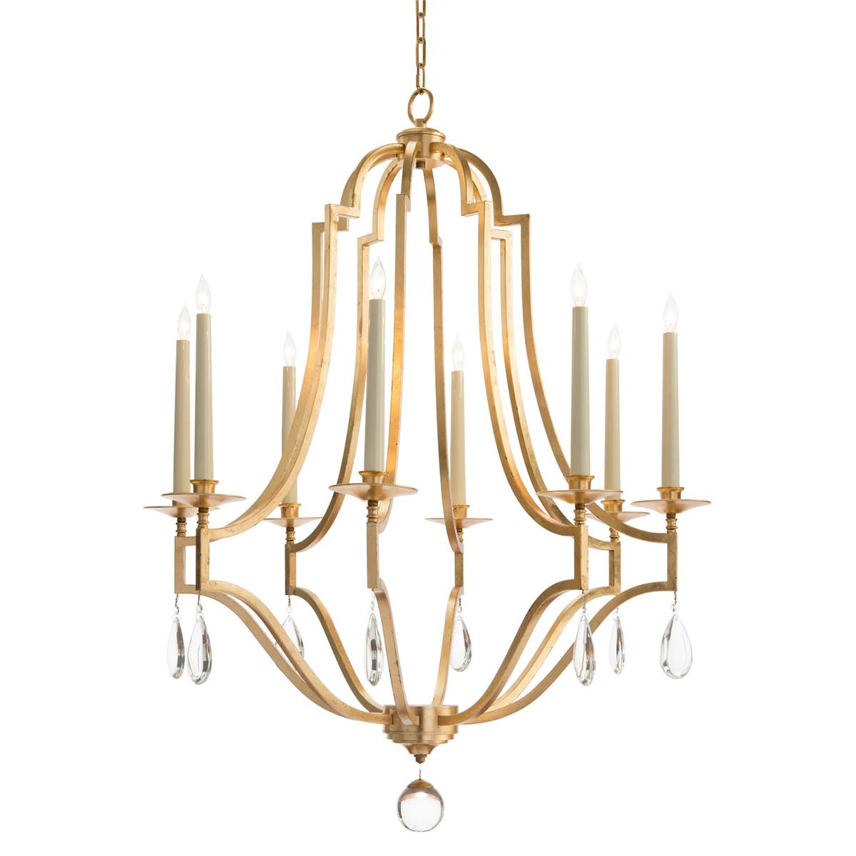 Gold-Leaf And Crystal Chandelier – Ceiling Lighting by John Richard | Sutter & Vale