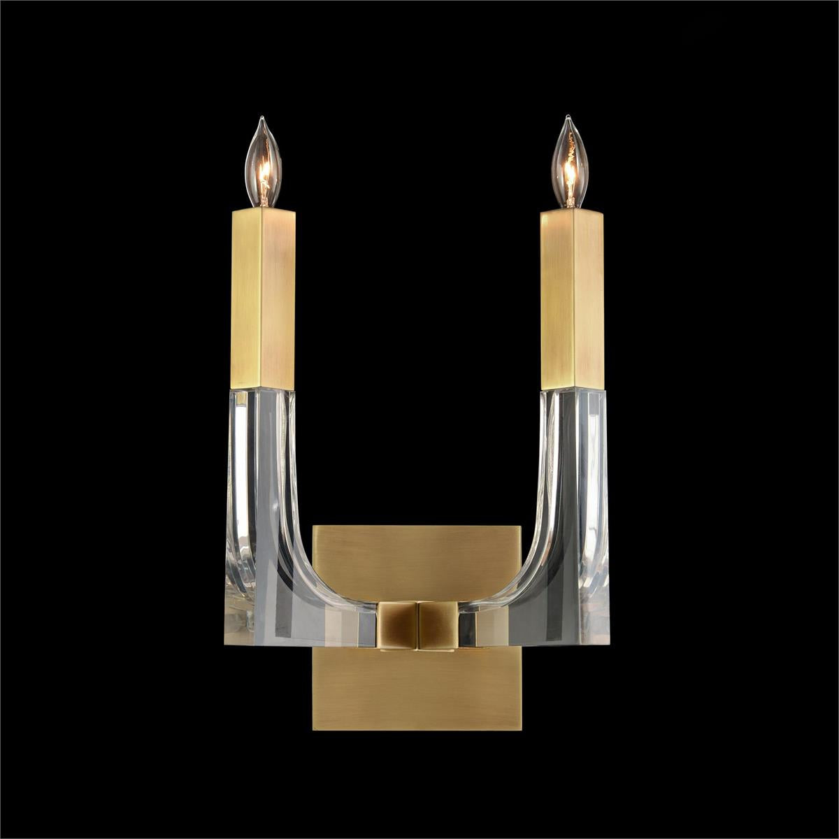 Acrylic And Brass Two-Light Wall Sconce by John Richard | Sutter & Vale