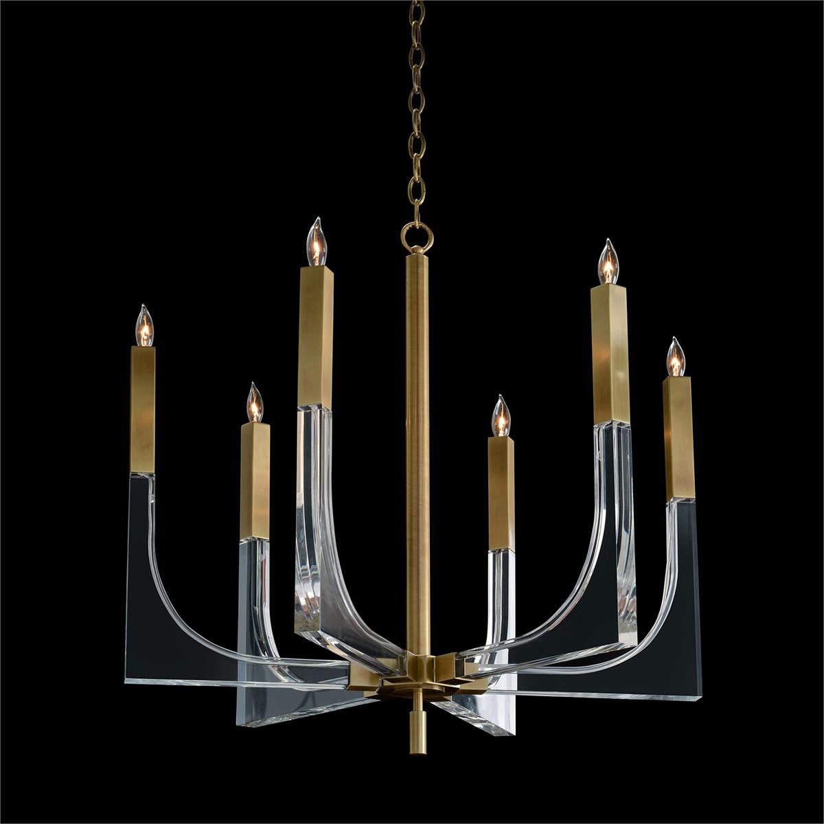 Acrylic And Brass Six-Light Chandelier by John Richard | Sutter & Vale