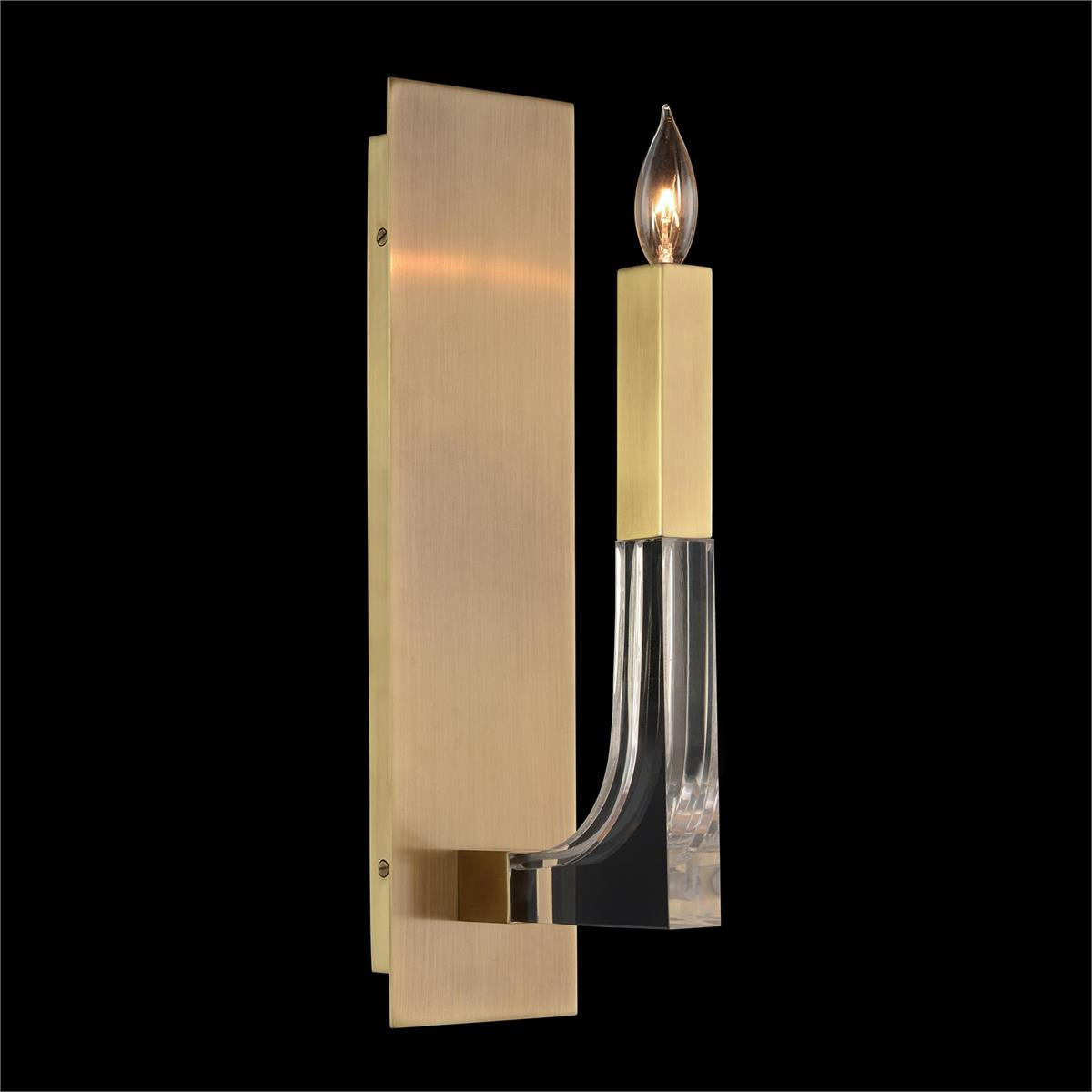 Acrylic And Brass Single-Light Wall Sconce by John Richard | Sutter & Vale