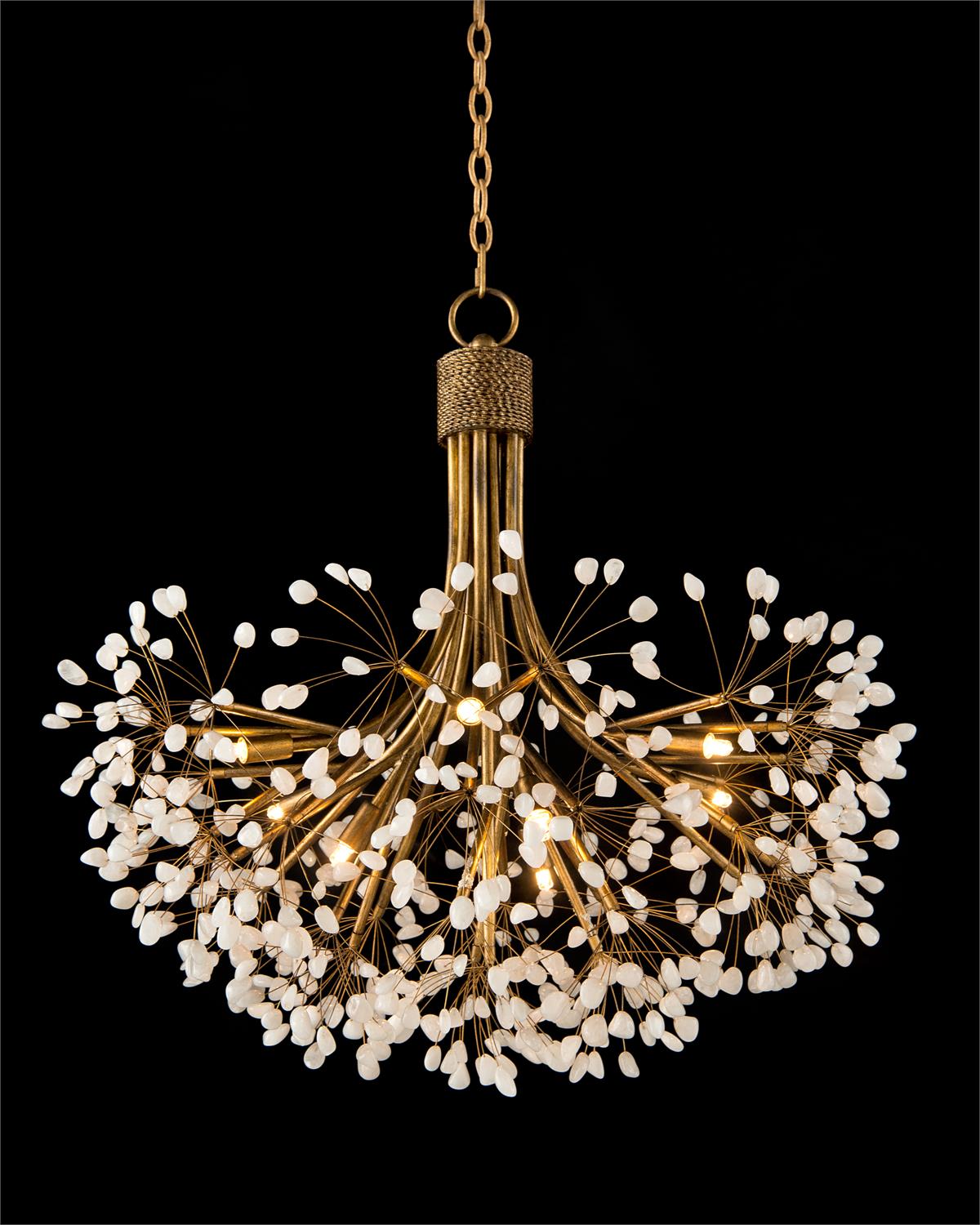 Stone, Quartz Nine-Light Chandelier