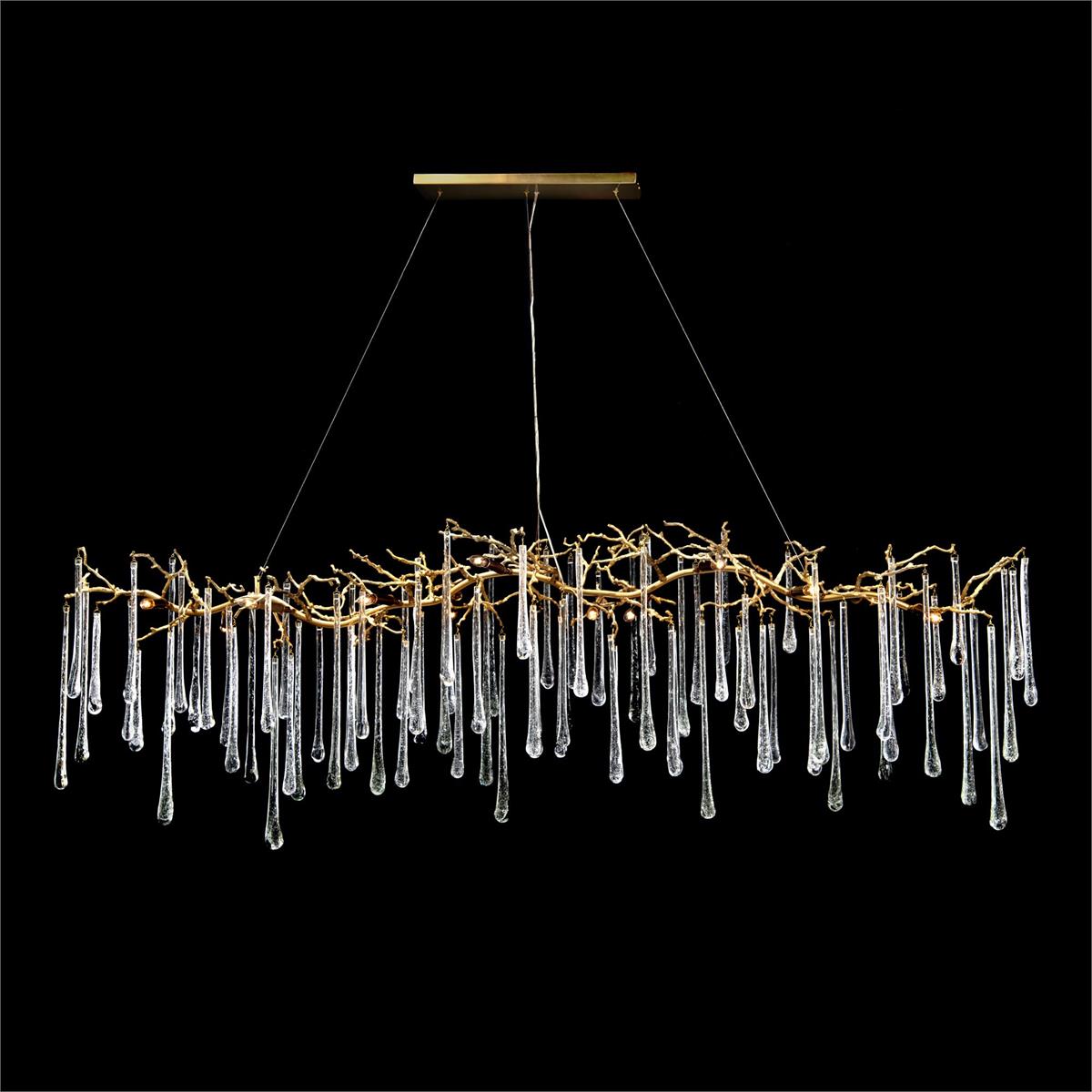 Glass Teardrop Fourteen-Light Horizontal Chandelier by John Richard | Sutter & Vale