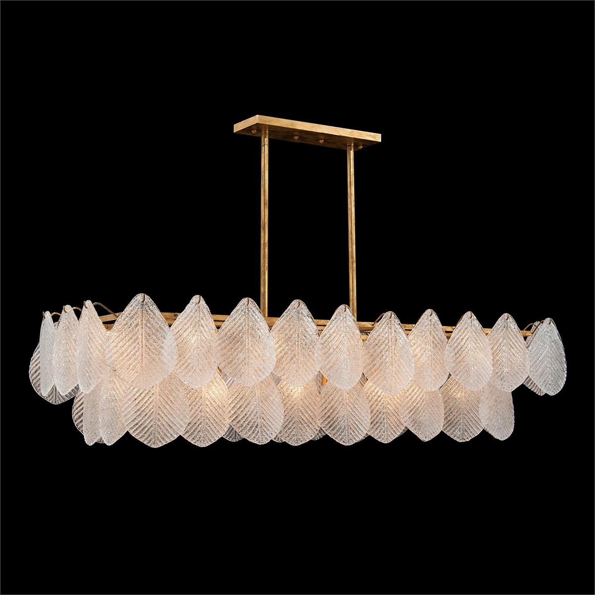Frosted Glass Petal Horizontal Twenty-Four-Light Chandelier by John Richard | Sutter & Vale