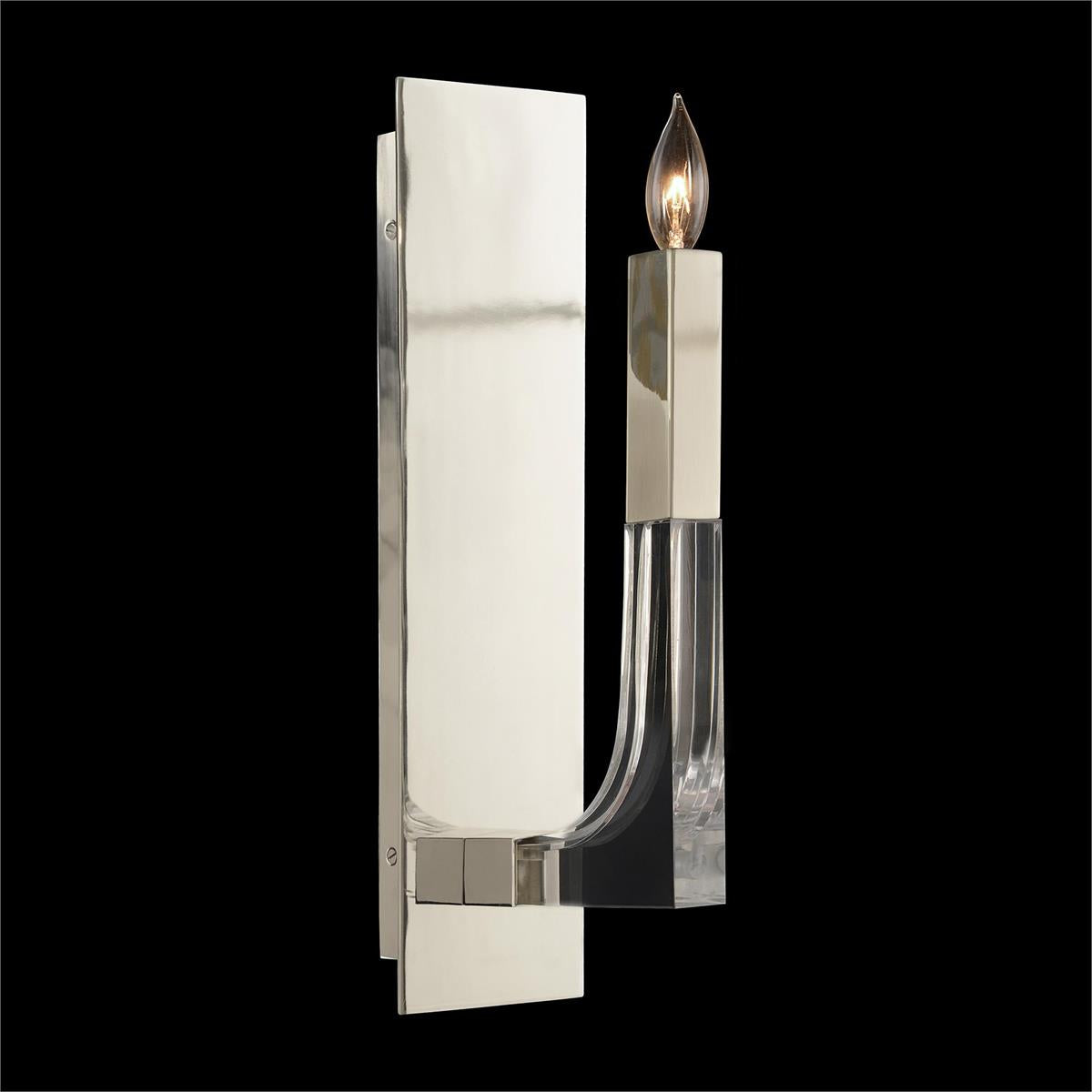 Acrylic And Nickel Single-Light Wall Sconce by John Richard | Sutter & Vale