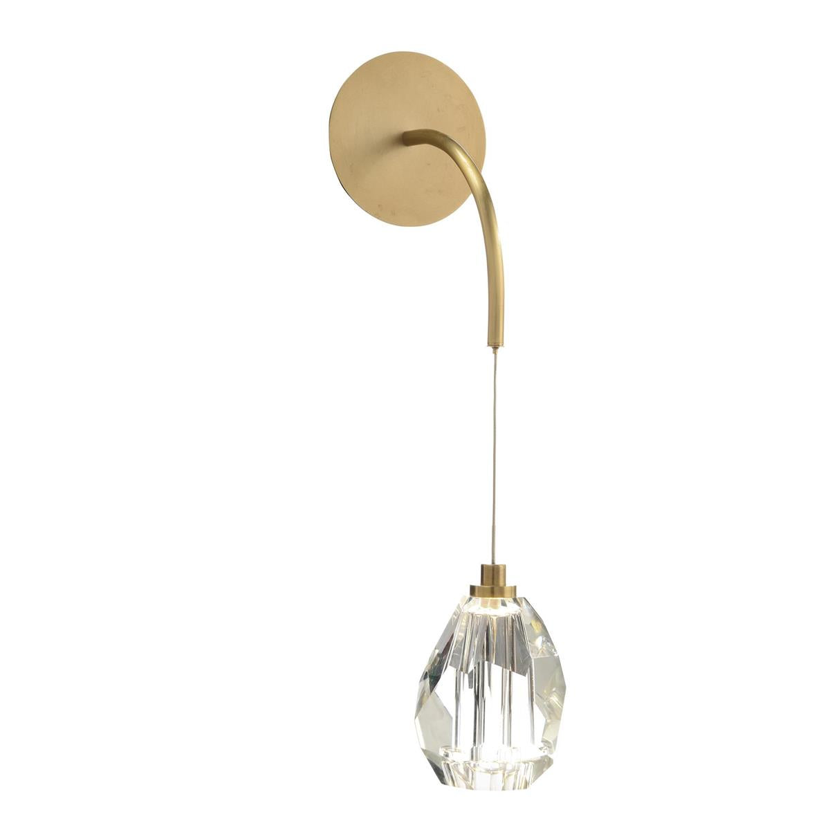 Faceted Cut Crystal Single-Droplight Sconce by John Richard | Sutter & Vale
