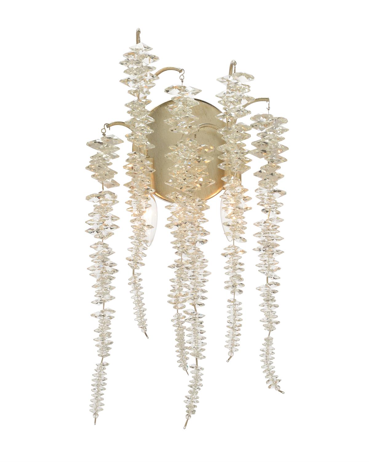 Cascading Crystal Two-Light Wall Sconce