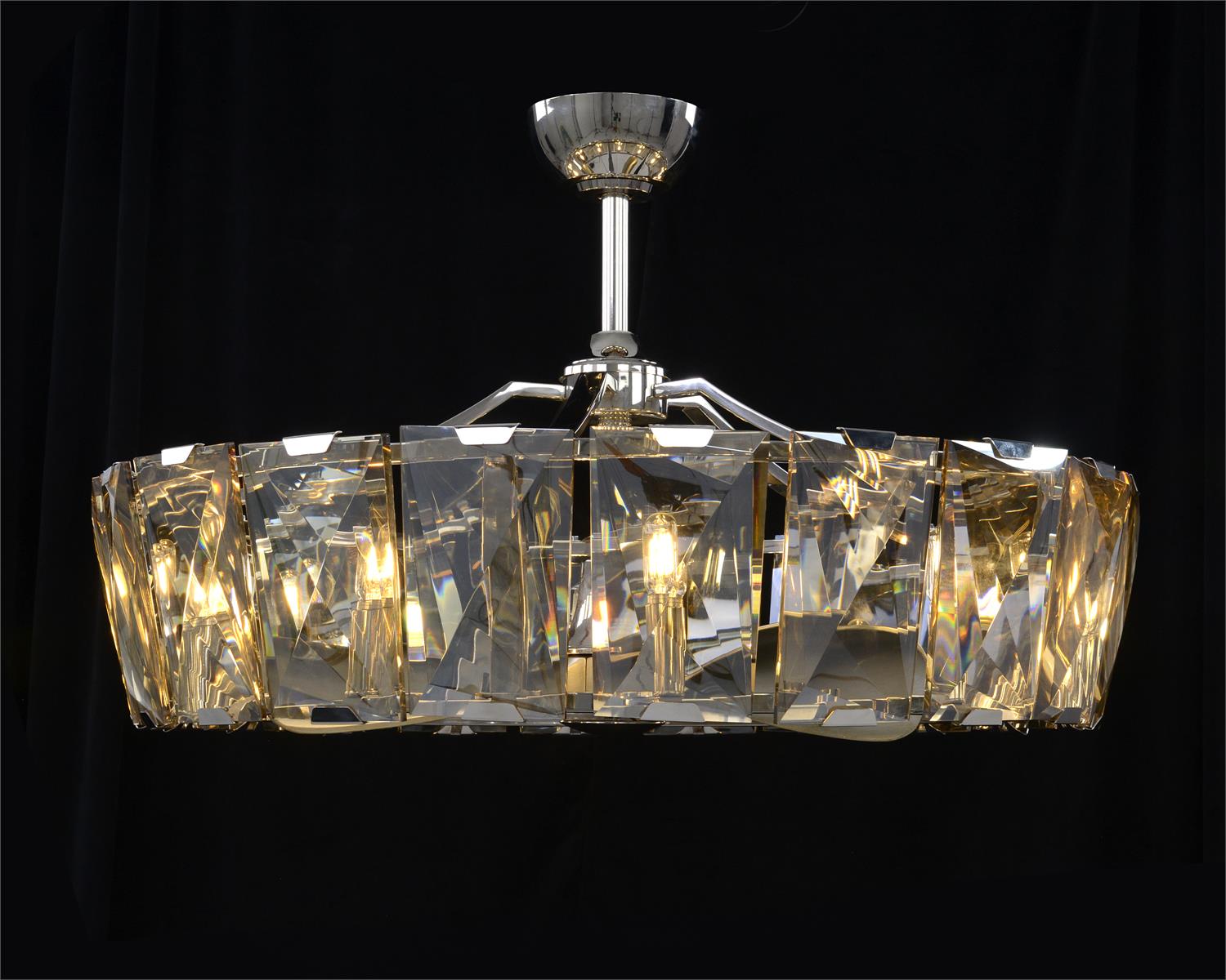 Ten-Light Chandelier with Fan