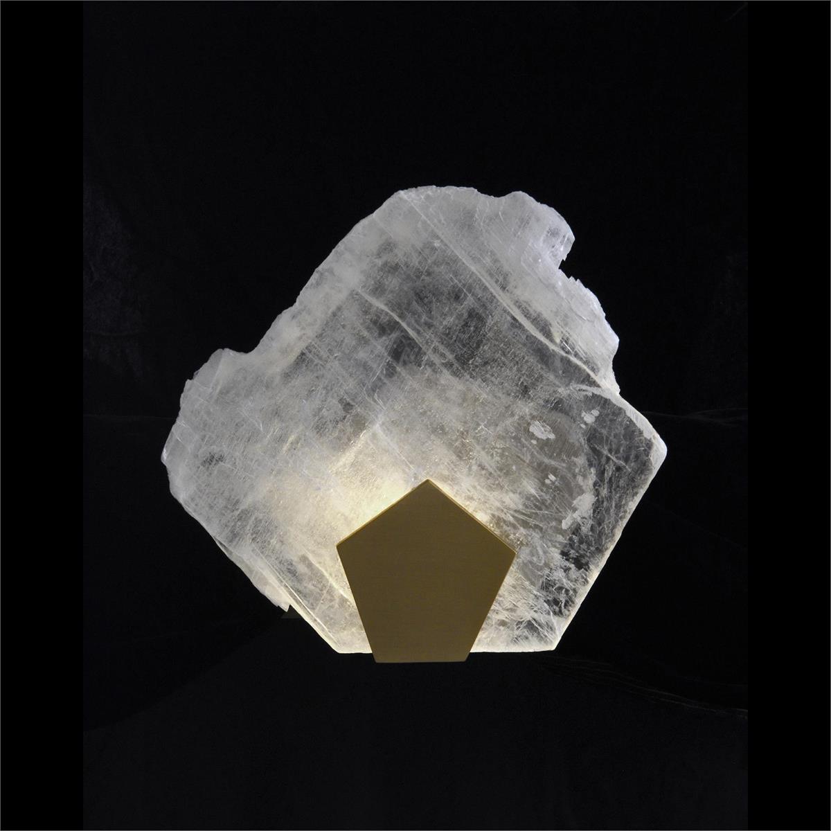 Moonlight Sonata:  Selenite Pane Single-Light Wall Sconce In Antique Brass Finish – Ceiling Lighting by John Richard | Sutter & Vale