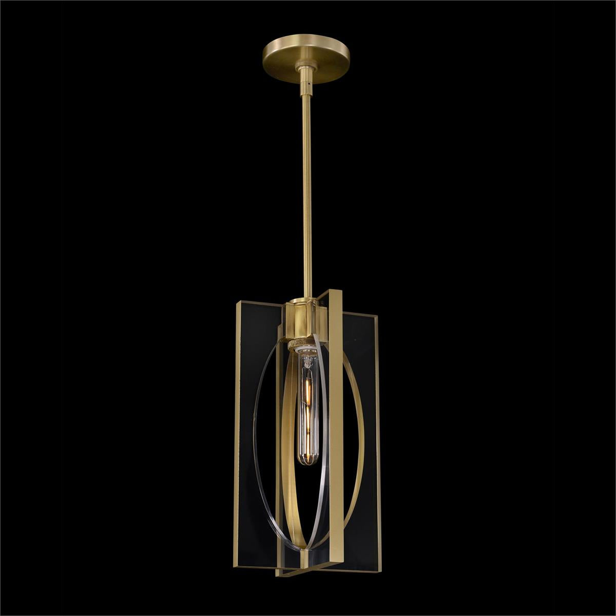 Genesis:  Acrylic And Antique Brass Single Droplight by John Richard | Sutter & Vale