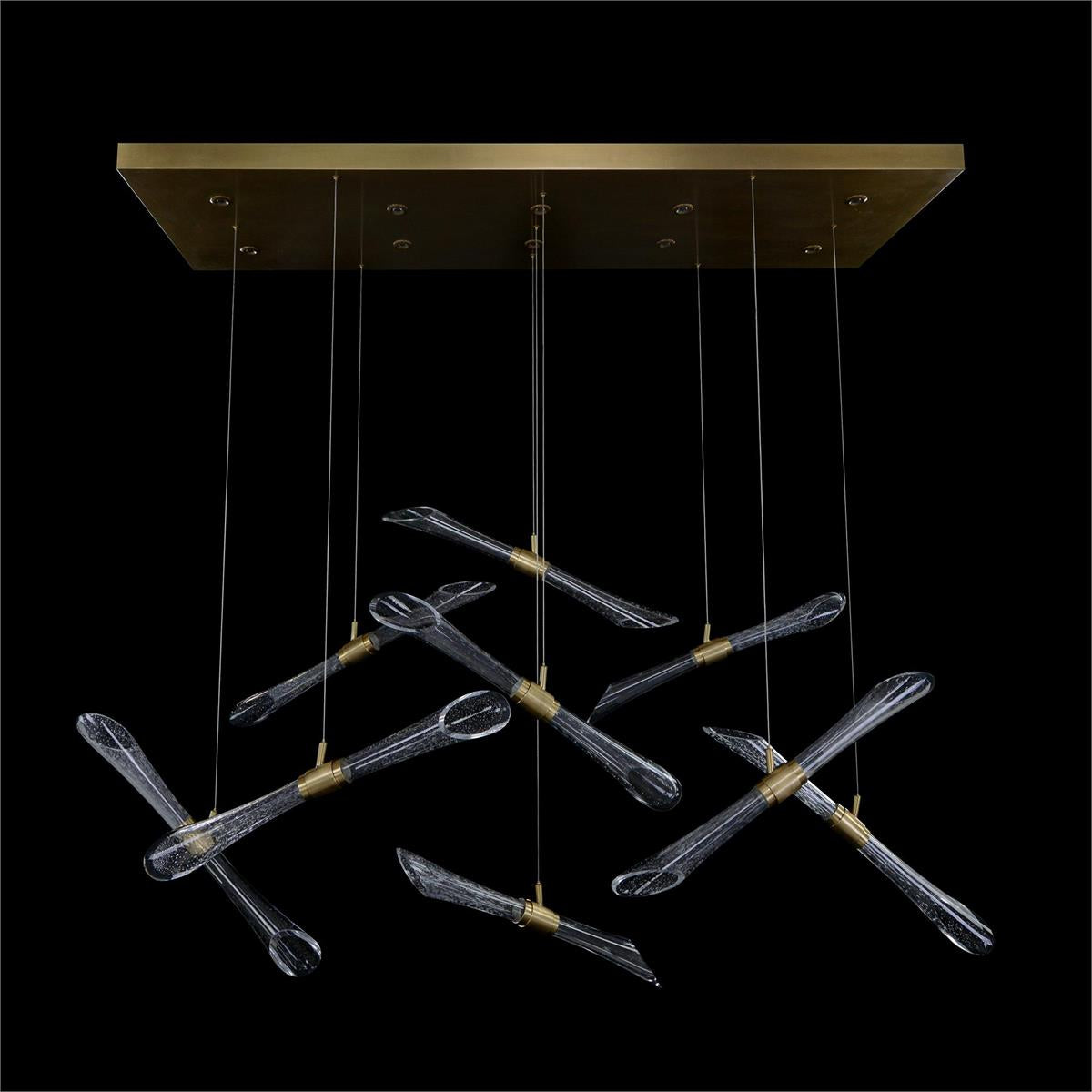 Rhapsody Fluted and Seeded Glass Tubes Horizontal Chandelier – Ceiling Lighting by John Richard | Sutter & Vale