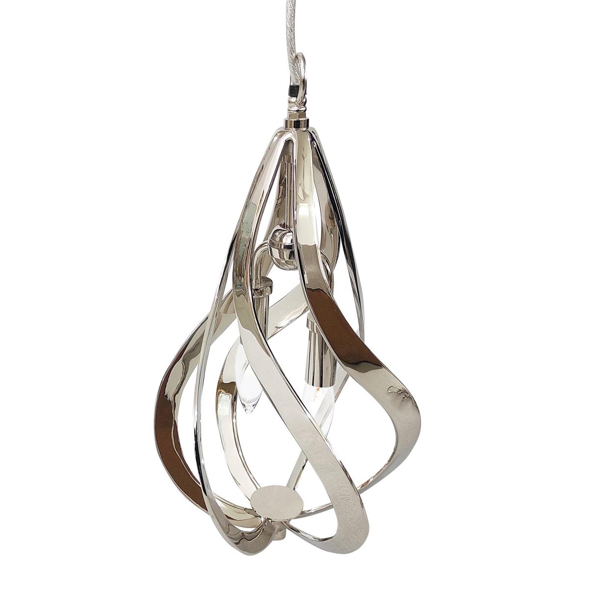 Ribbons of Polished Nickel Two-Light Pendant – Ceiling Lighting by John Richard | Sutter & Vale