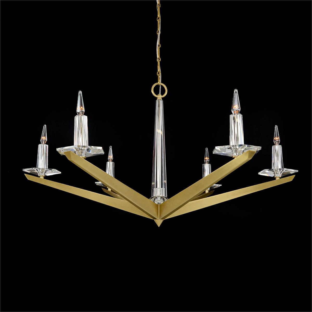 Antares Six Light Chandelier, Large Brass – Ceiling Lighting by John Richard | Sutter & Vale