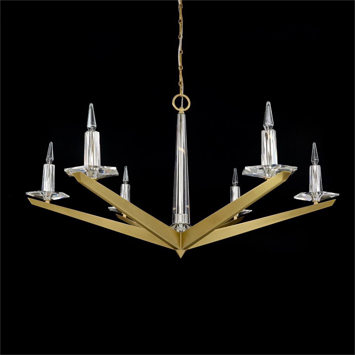 Antares Six Light Chandelier, Large Brass – Ceiling Lighting by John Richard | Sutter & Vale