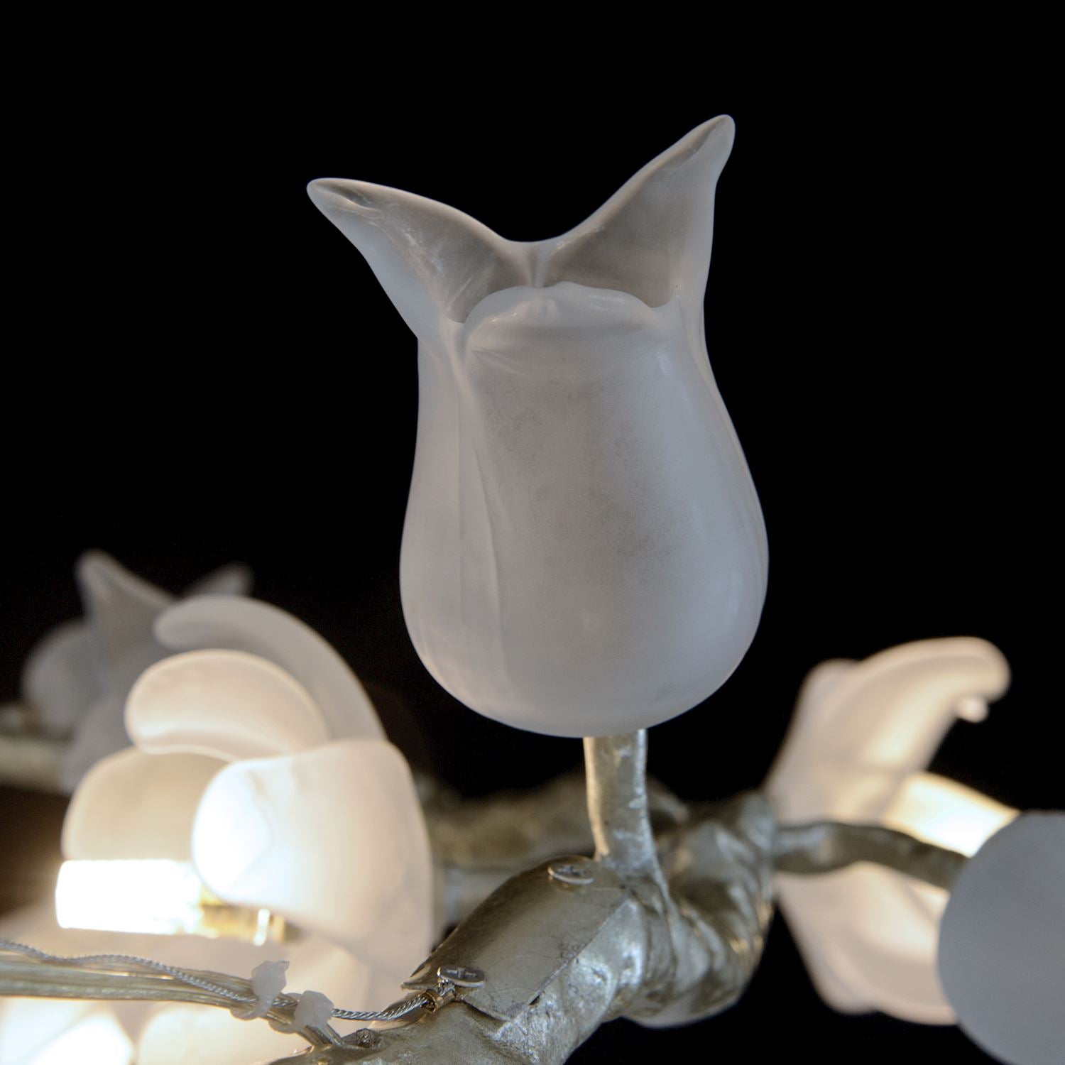 Churippu Magnolia & Tulip Glass Silver Leaf Vertical Twenty-One Light Chandelier – Ceiling Lighting by John Richard | Sutter & Vale