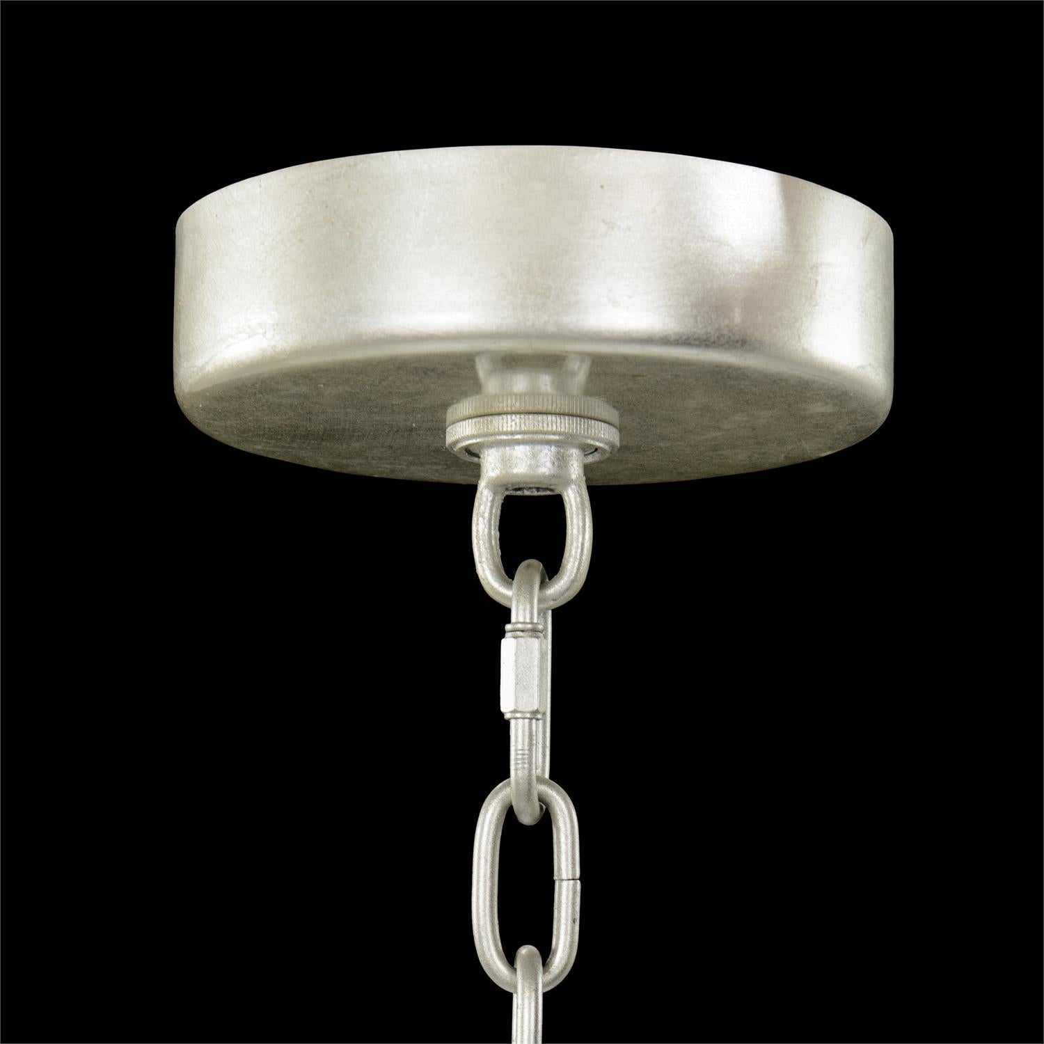 Churippu Magnolia & Tulip Glass Silver Leaf Vertical Twenty-One Light Chandelier