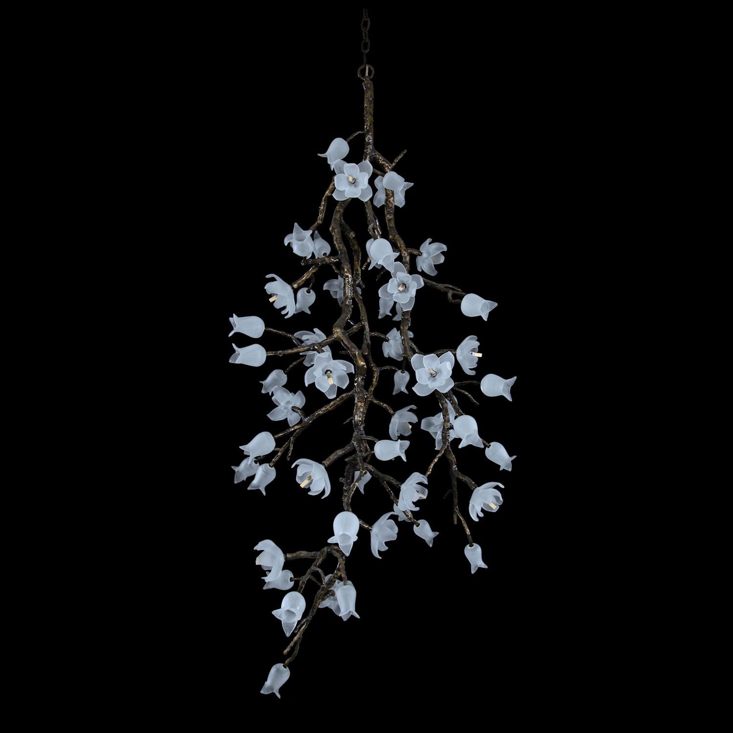 Churippu Magnolia & Tulip Glass Bronze Vertical Twenty-One Light Chandelier – Ceiling Lighting by John Richard | Sutter & Vale