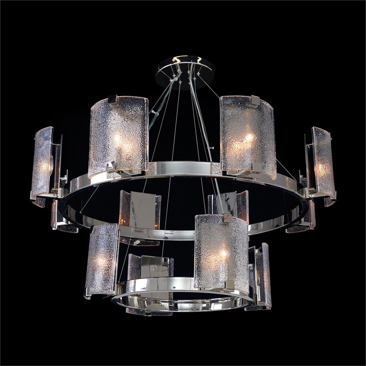 Claritas Twelve-Light Two-Tier Chandelier, Nickel by John Richard | Sutter & Vale