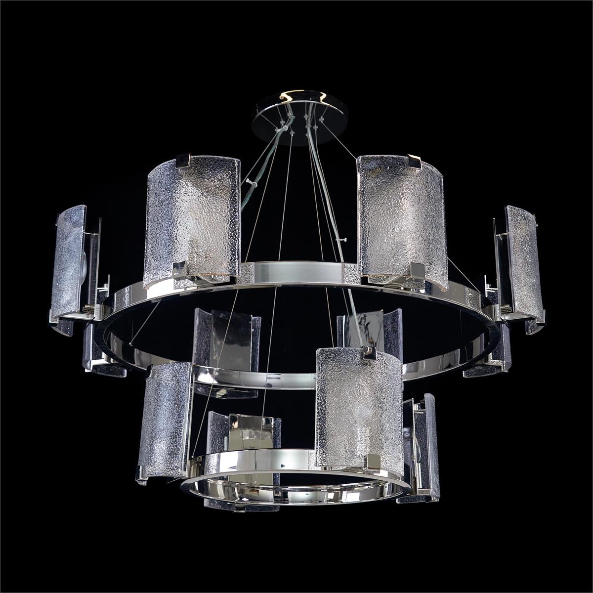 Claritas Twelve-Light Two-Tier Chandelier, Nickel by John Richard | Sutter & Vale