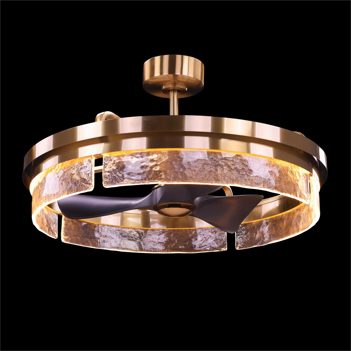 Sinclair Chandelier with Fan, Brass by John Richard | Sutter & Vale