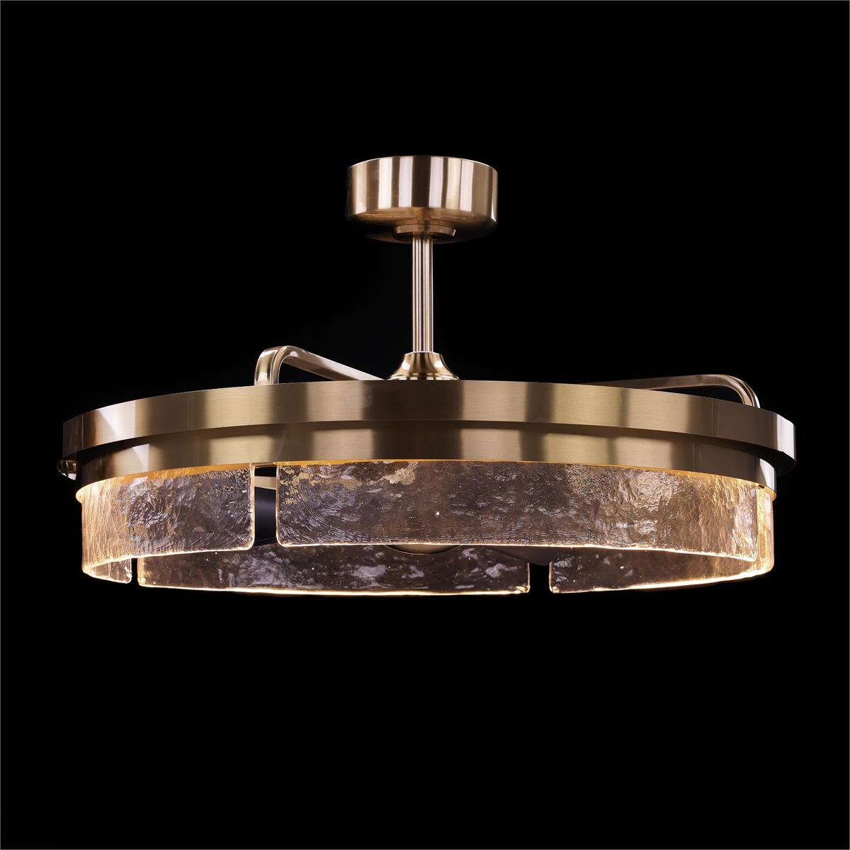 Sinclair Chandelier with Fan, Brass by John Richard | Sutter & Vale