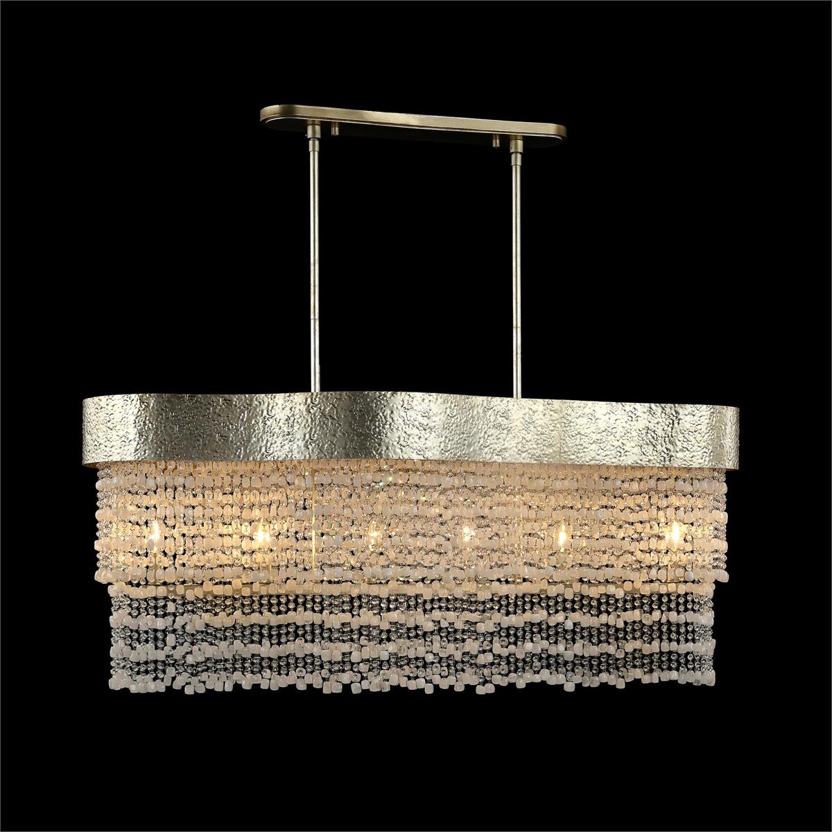 Crystal Veil Six-Light Horizontal Chandelier – Ceiling Lighting by John Richard | Sutter & Vale