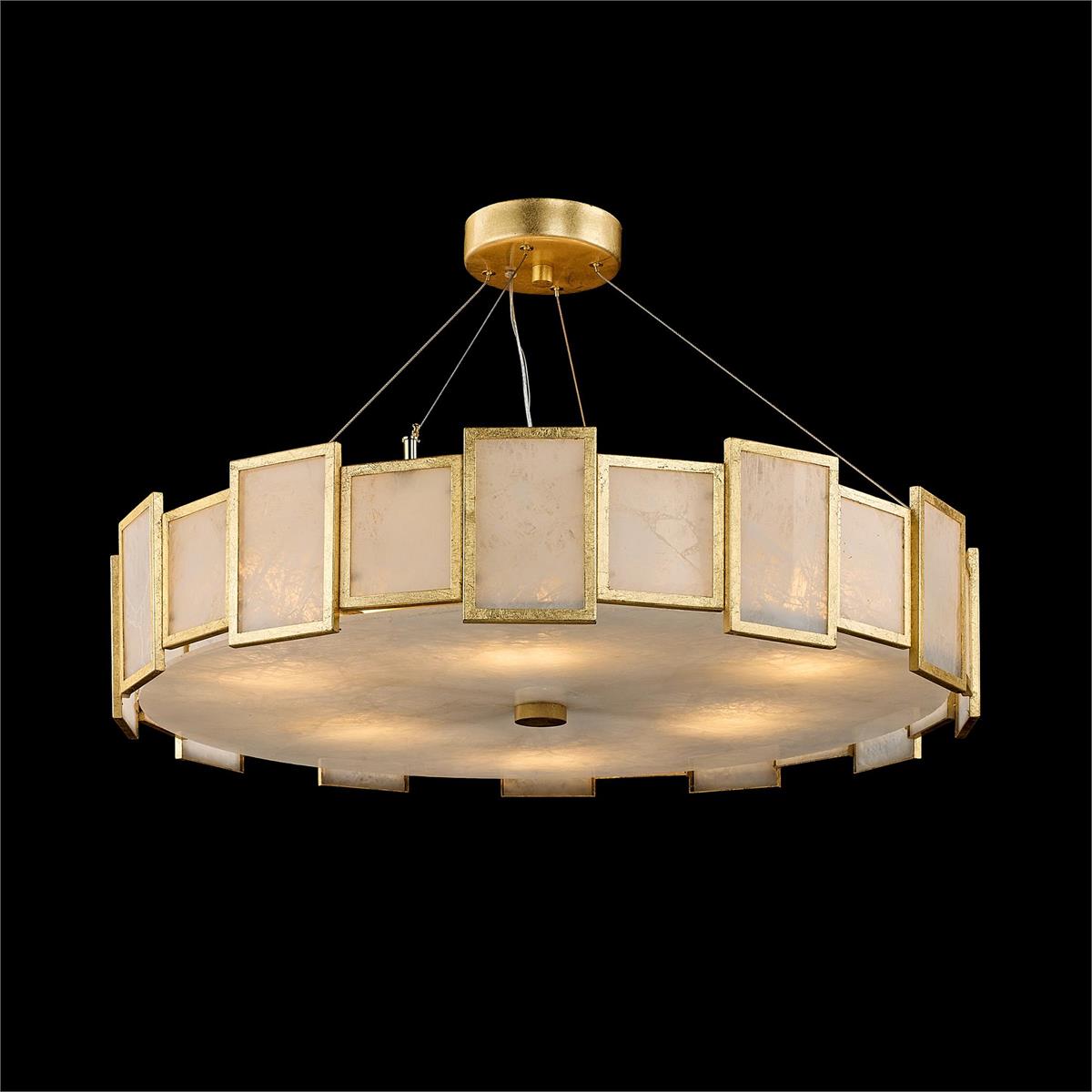 Calcite Panel Six-Light Chandelier – Ceiling Lighting by John Richard | Sutter & Vale