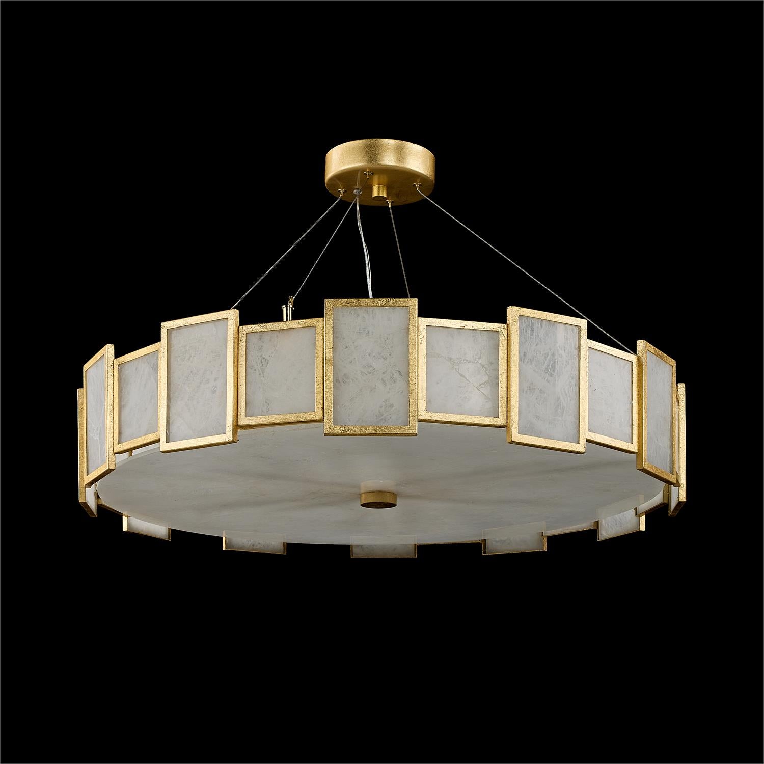 Calcite Panel Six-Light Chandelier