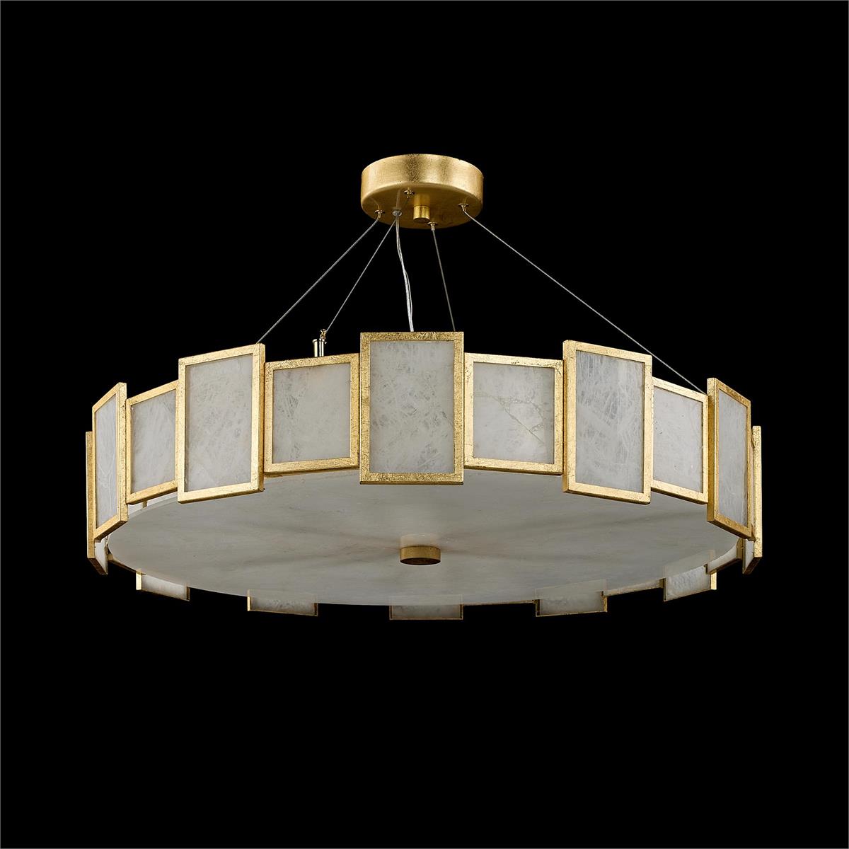 Calcite Panel Six-Light Chandelier – Ceiling Lighting by John Richard | Sutter & Vale
