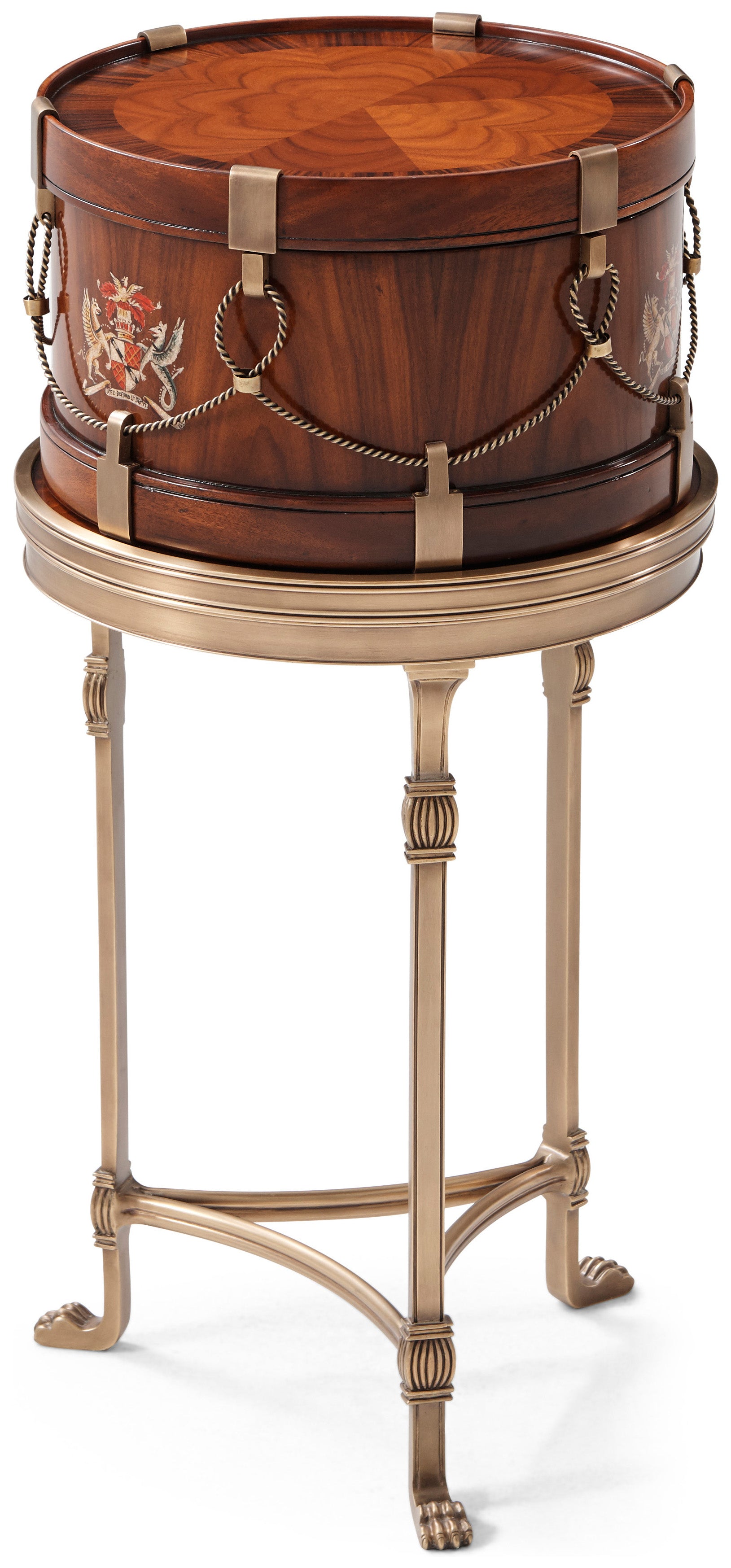 Beats in Time in Flame Mahogany Veneer, Mahogany, Brass - Theodore Alexander