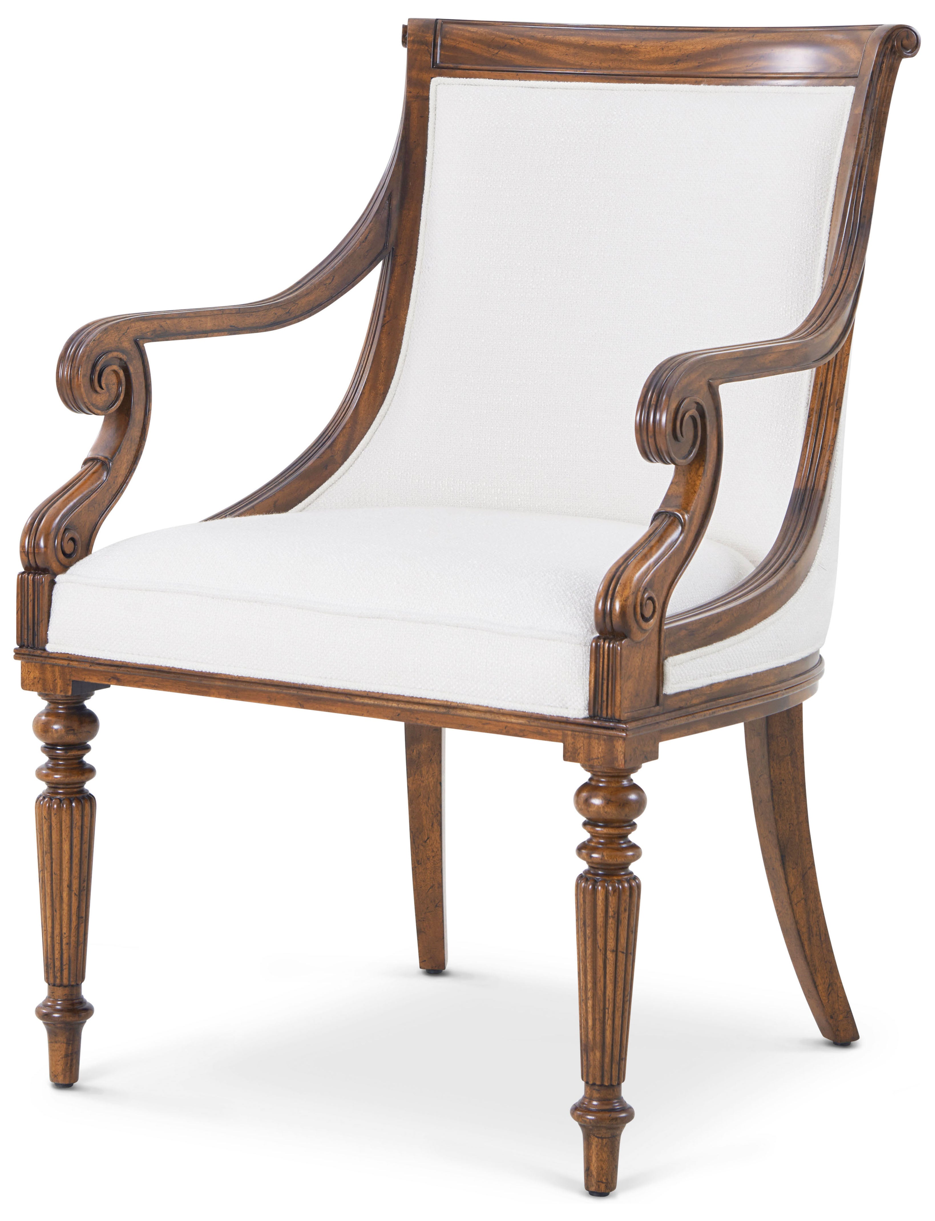 Floris Dining Arm Chair in Khaya - Theodore Alexander
