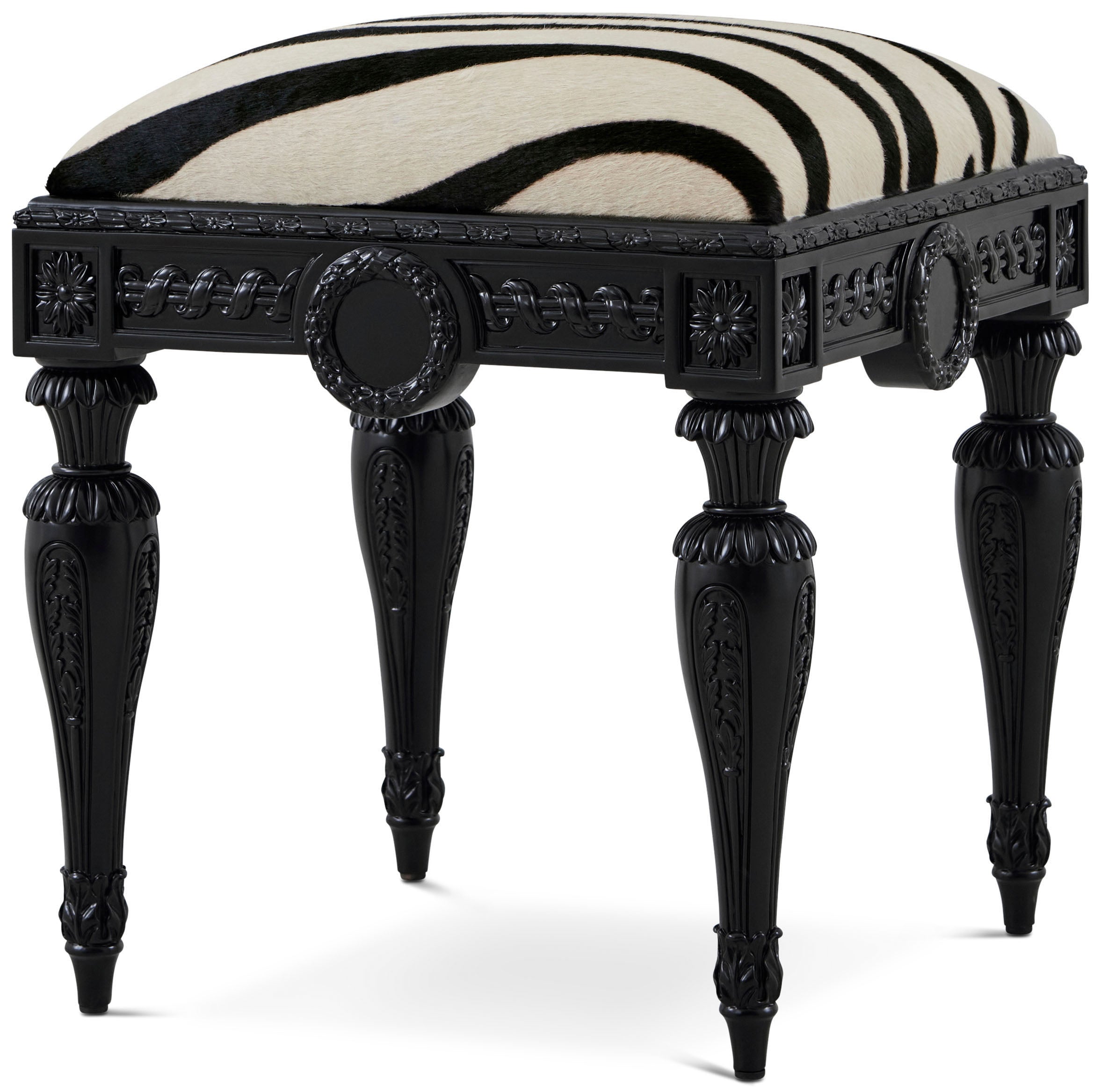 Haringey Stool in Khaya Wood - Theodore Alexander