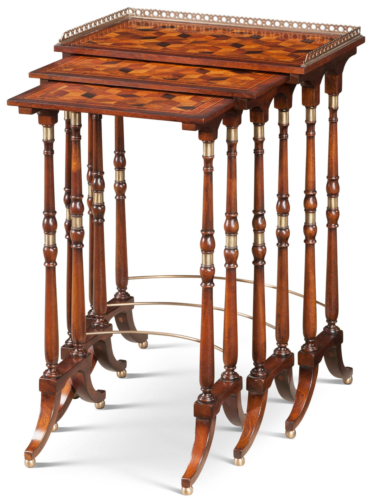 The South Drawing Room Parquetry Nest of Tables | Theodore Alexander | Sutter & Vale
