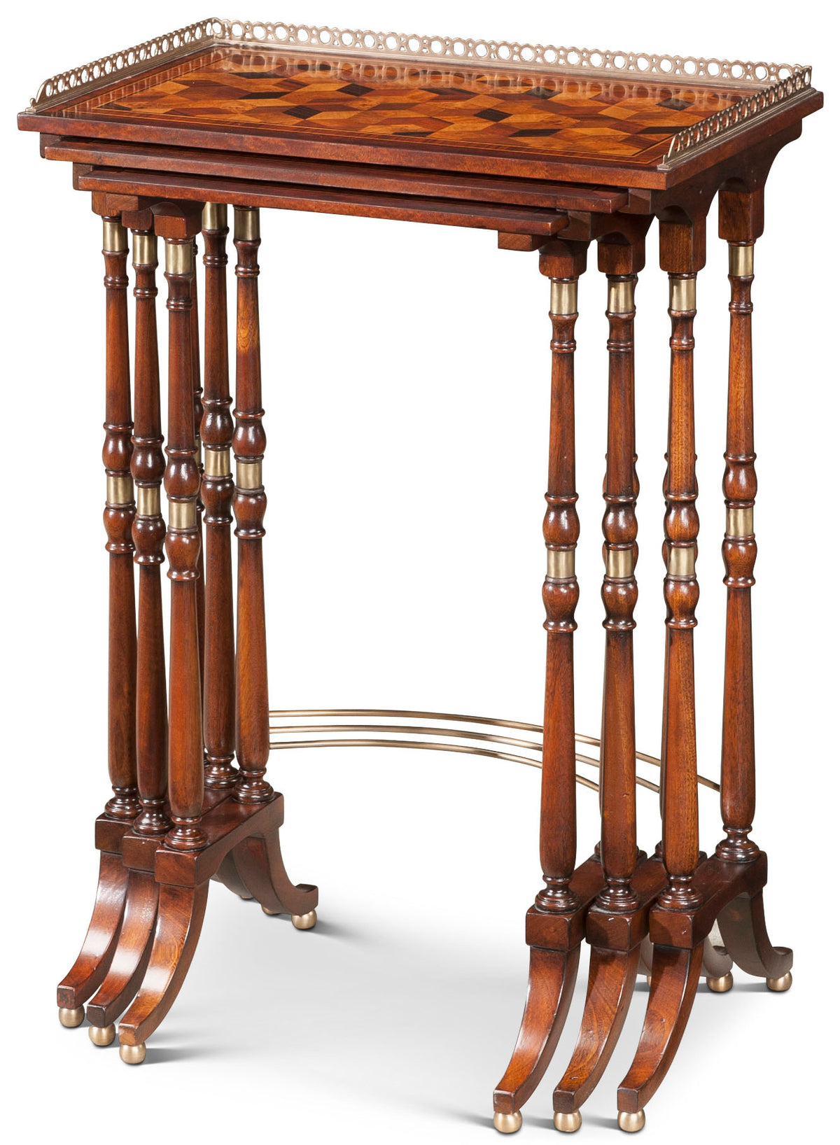 The South Drawing Room Parquetry Nest of Tables | Theodore Alexander | Sutter & Vale