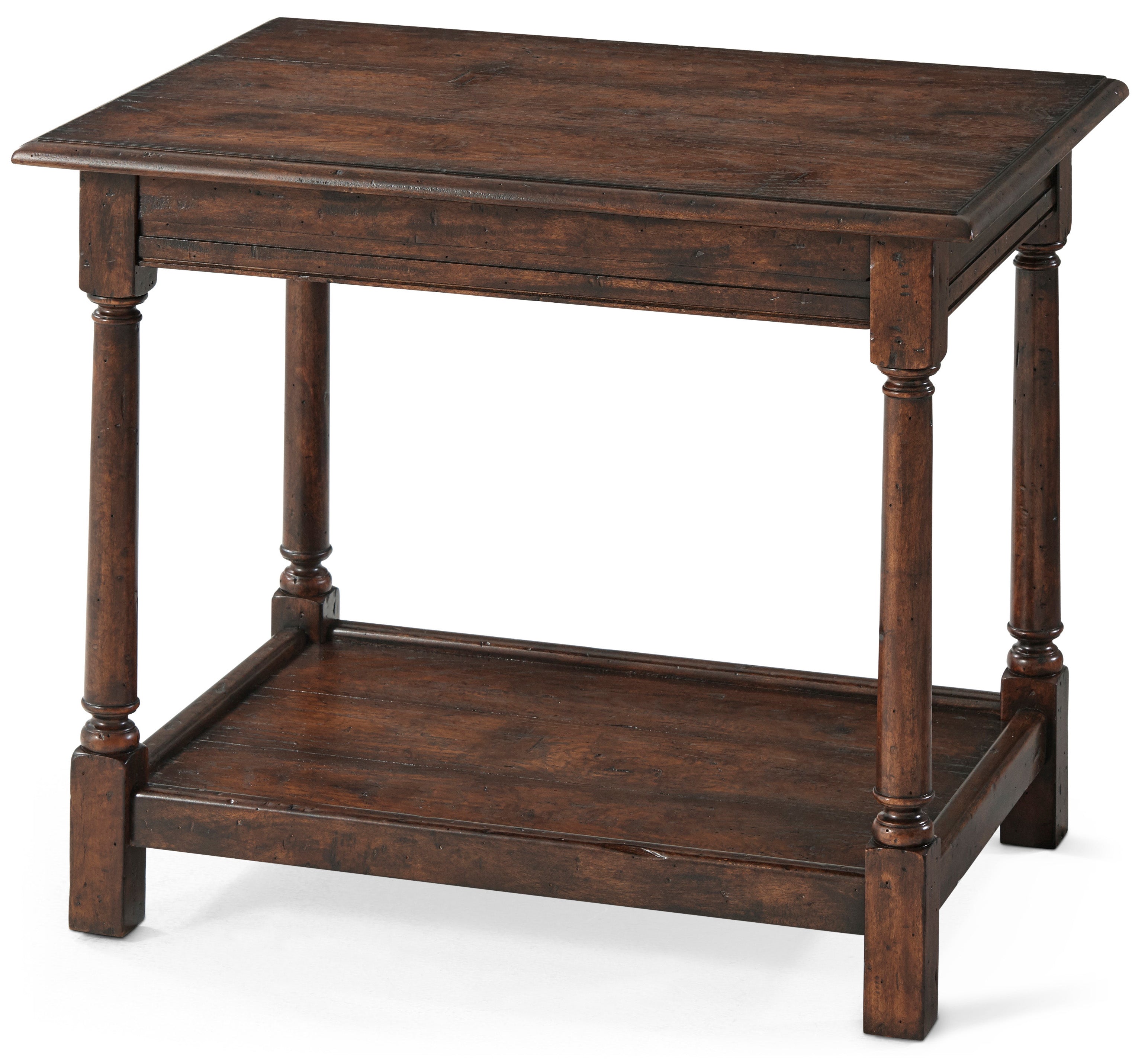 Lodge Side Table in Mahogany Wood, Oak Veneer - Theodore Alexander